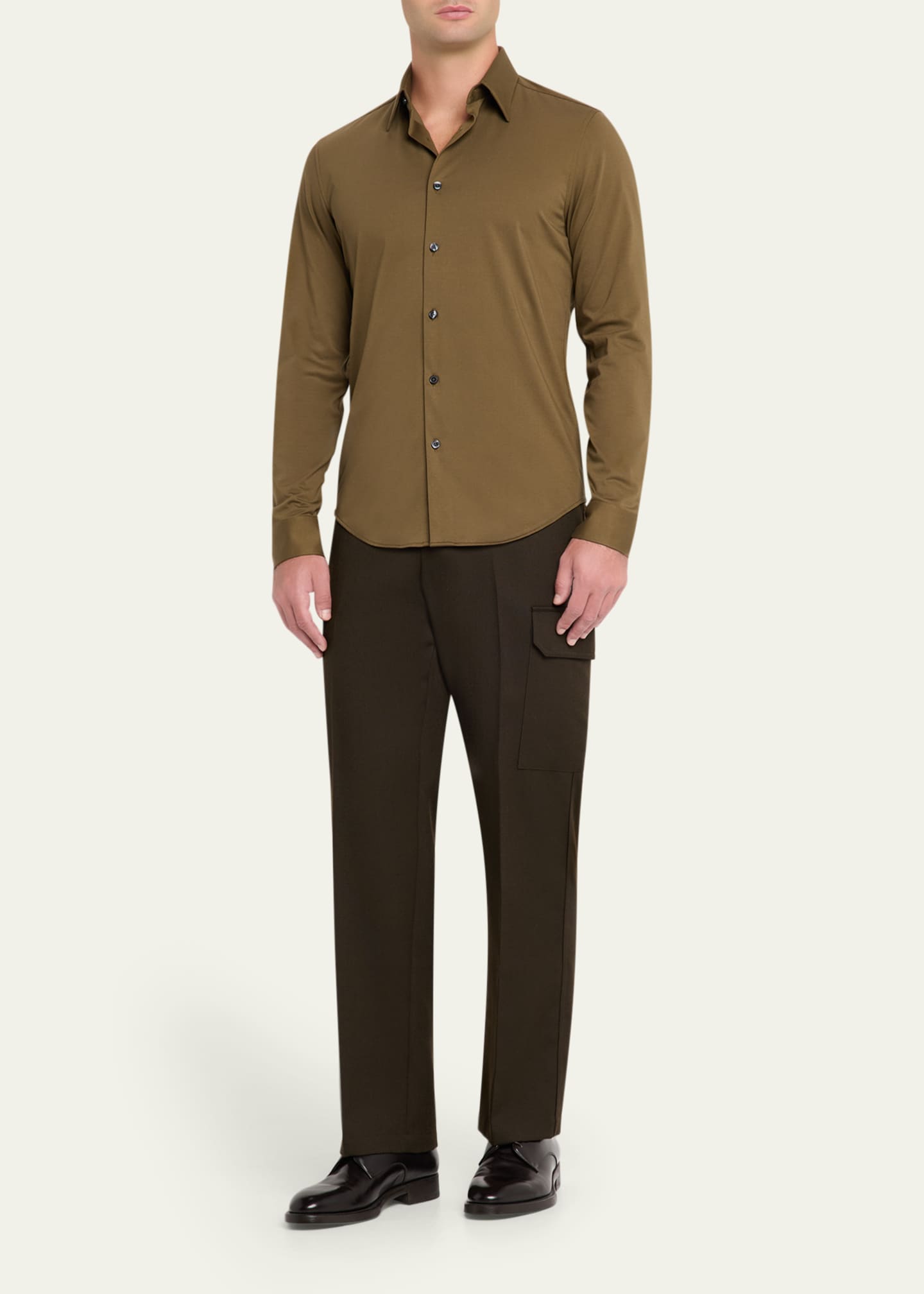 Theory Men's Sylvain Shirt in Structure Knit - Bergdorf Goodman