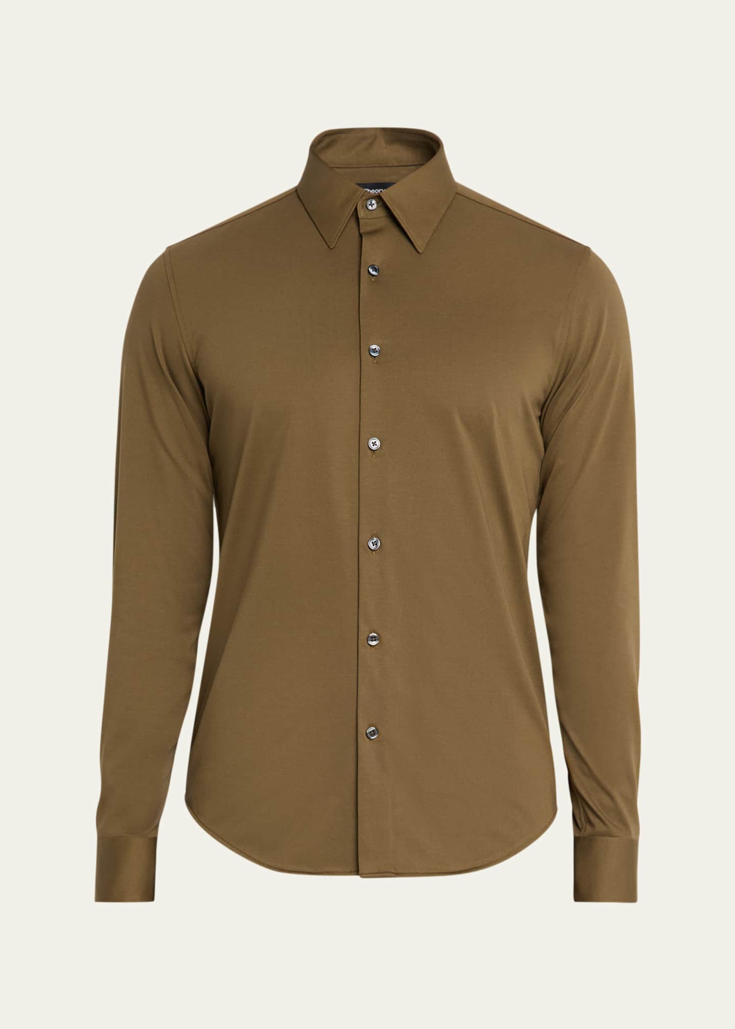 Theory Men's Sylvain Shirt in Structure Knit - Bergdorf Goodman