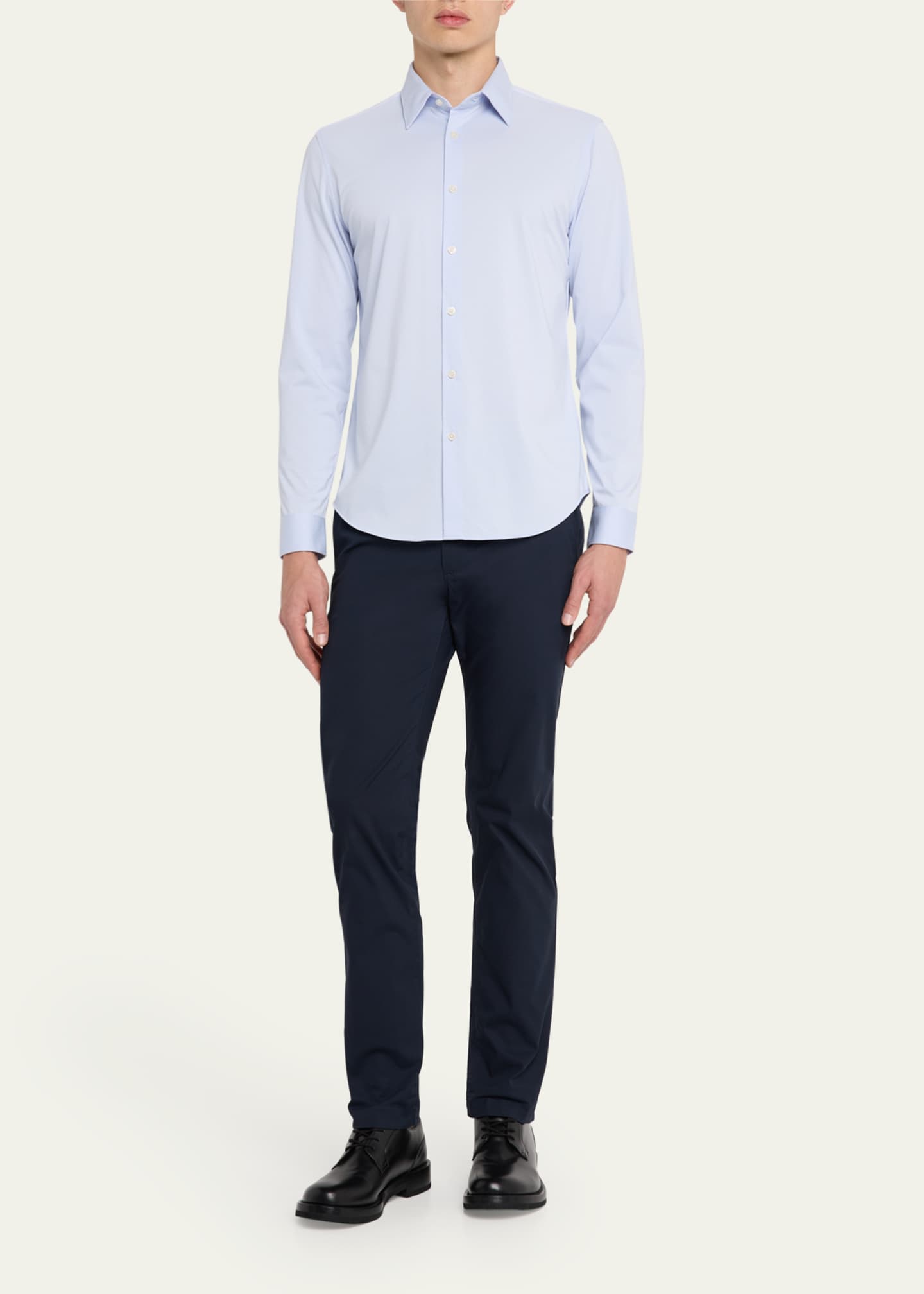 Sylvain Structure Knit Shirt Oat Milk - Theory Men main image 1