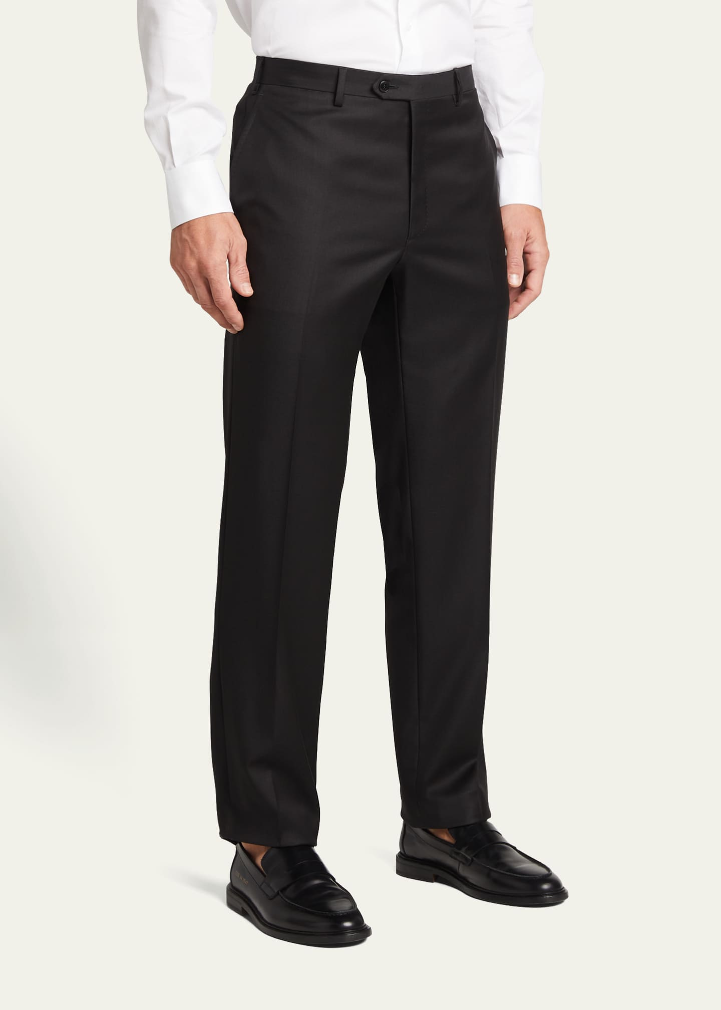 Brioni Men's Solid Wool Trousers - Bergdorf Goodman