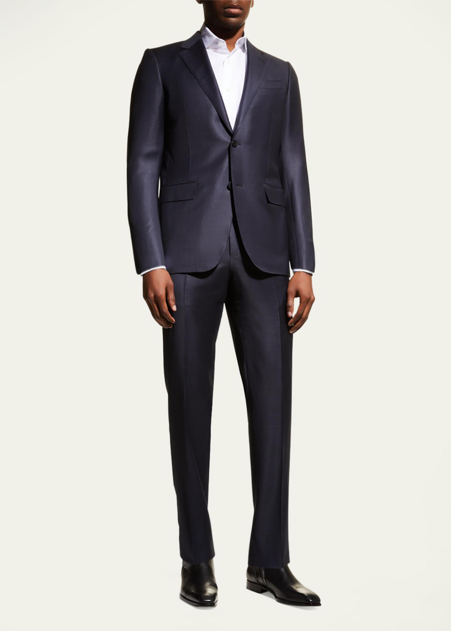 ZEGNA Men's Wool Tic-Weave Suit - Bergdorf Goodman