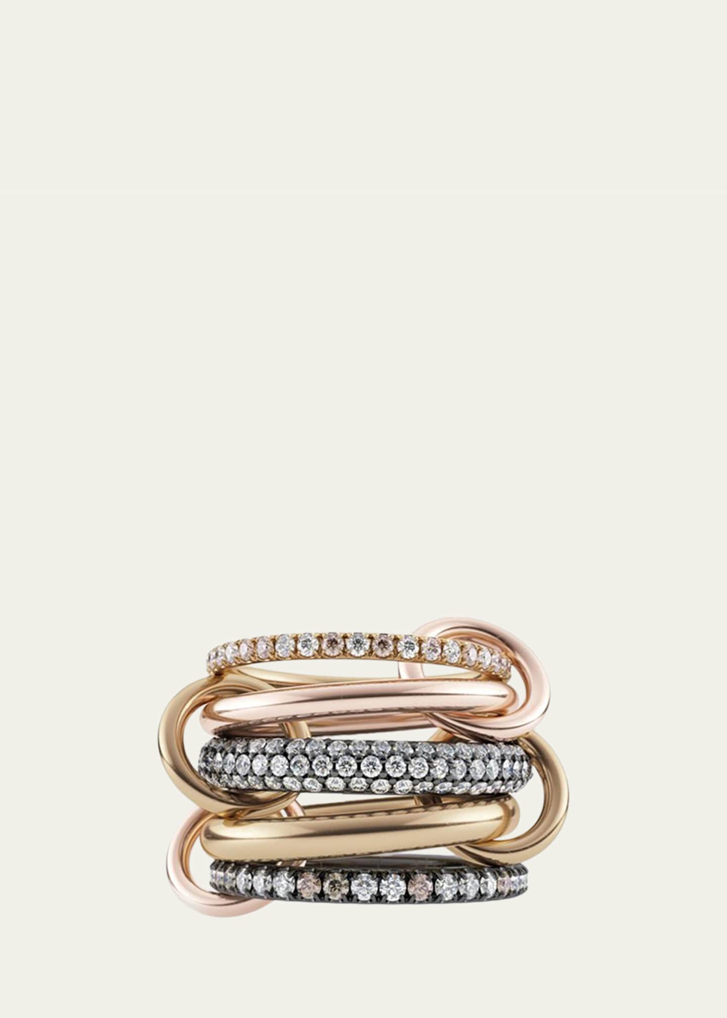 Spinelli Kilcollin Leo 18k 2-Tone 5-Link Ring w/ Diamonds Image 1 of 2