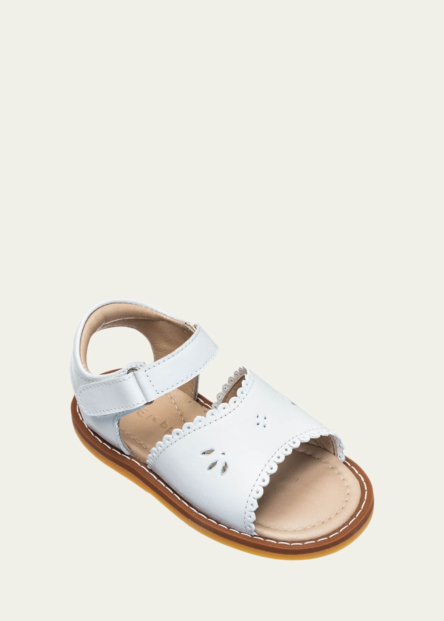 Elephantito Girls' Classic Leather Scalloped Sandal, Toddler/Kids Image 1 of 2