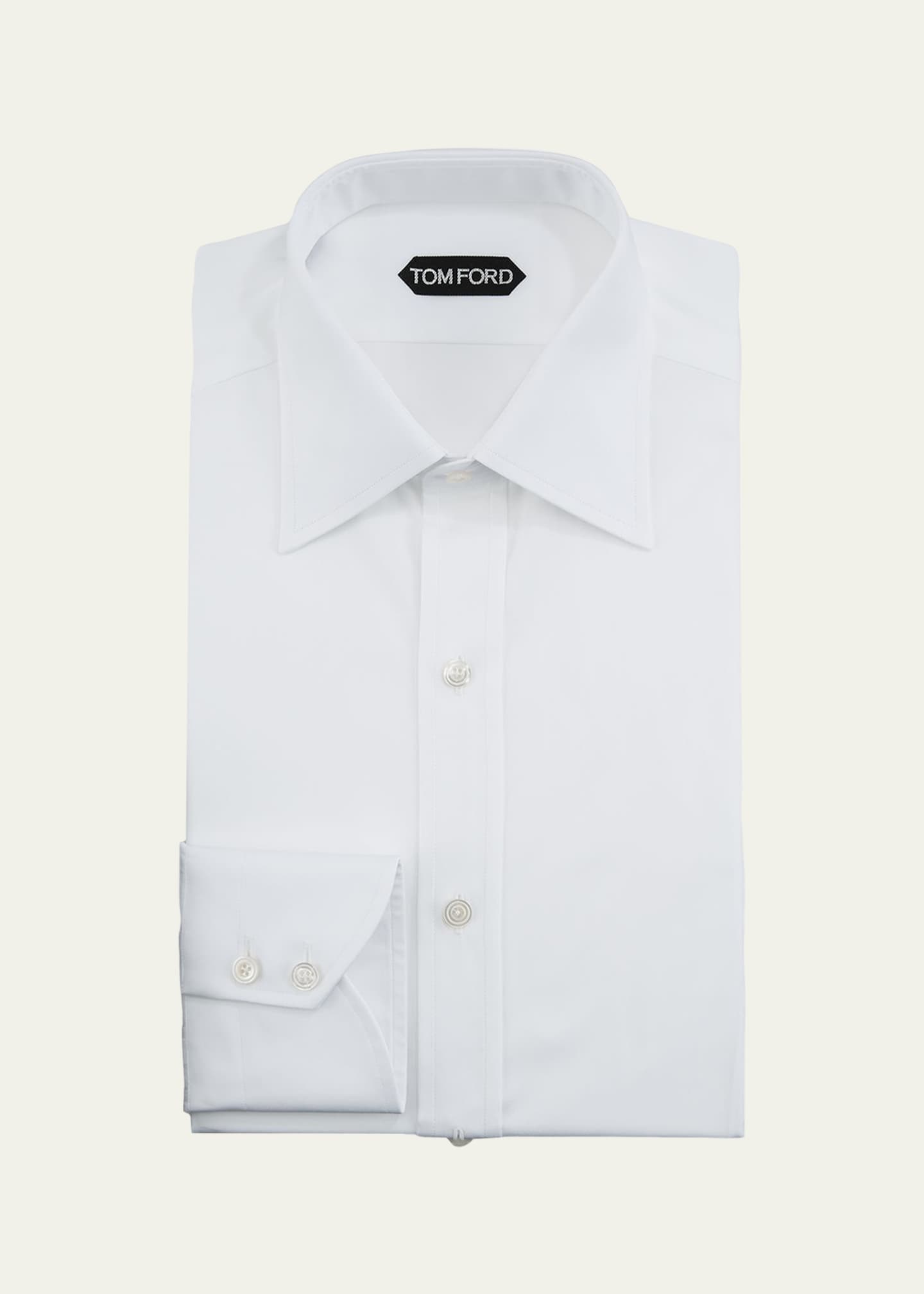 TOM FORD Men's Solid Poplin Dress Shirt