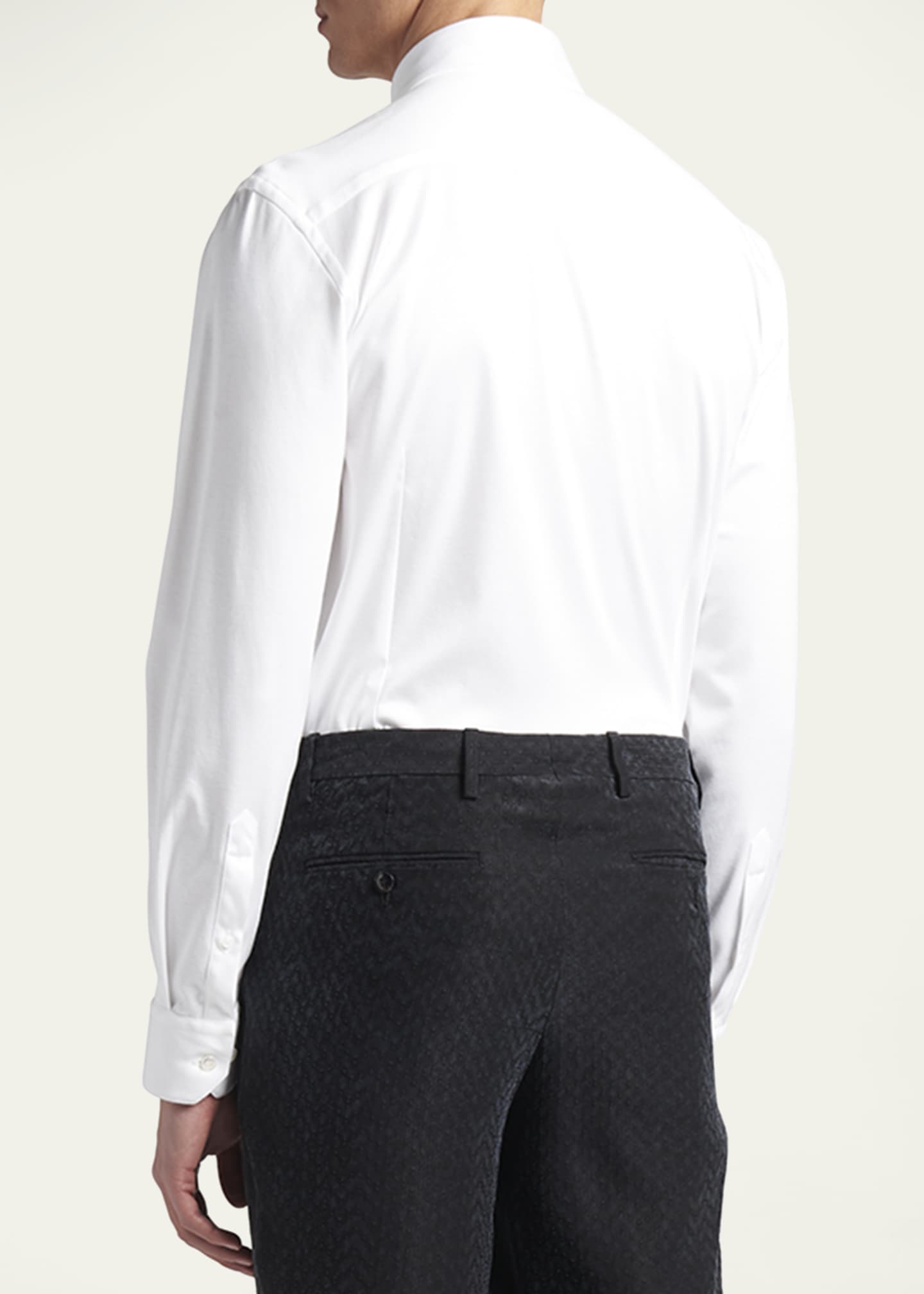 Giorgio Armani Men's Stretch Jersey Sport Shirt, Off White Image 3 of 5