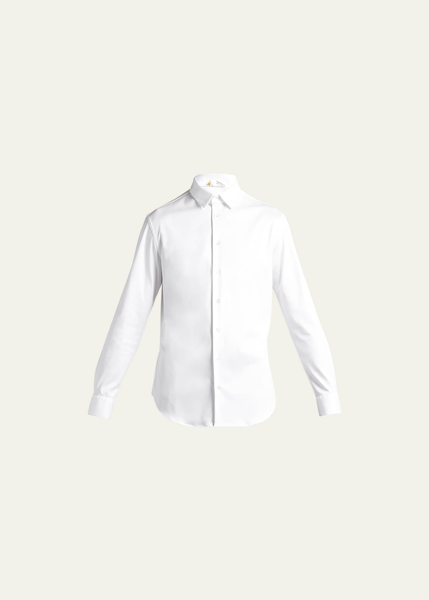 Giorgio Armani Men's Stretch Jersey Sport Shirt, Off White Image 1 of 5