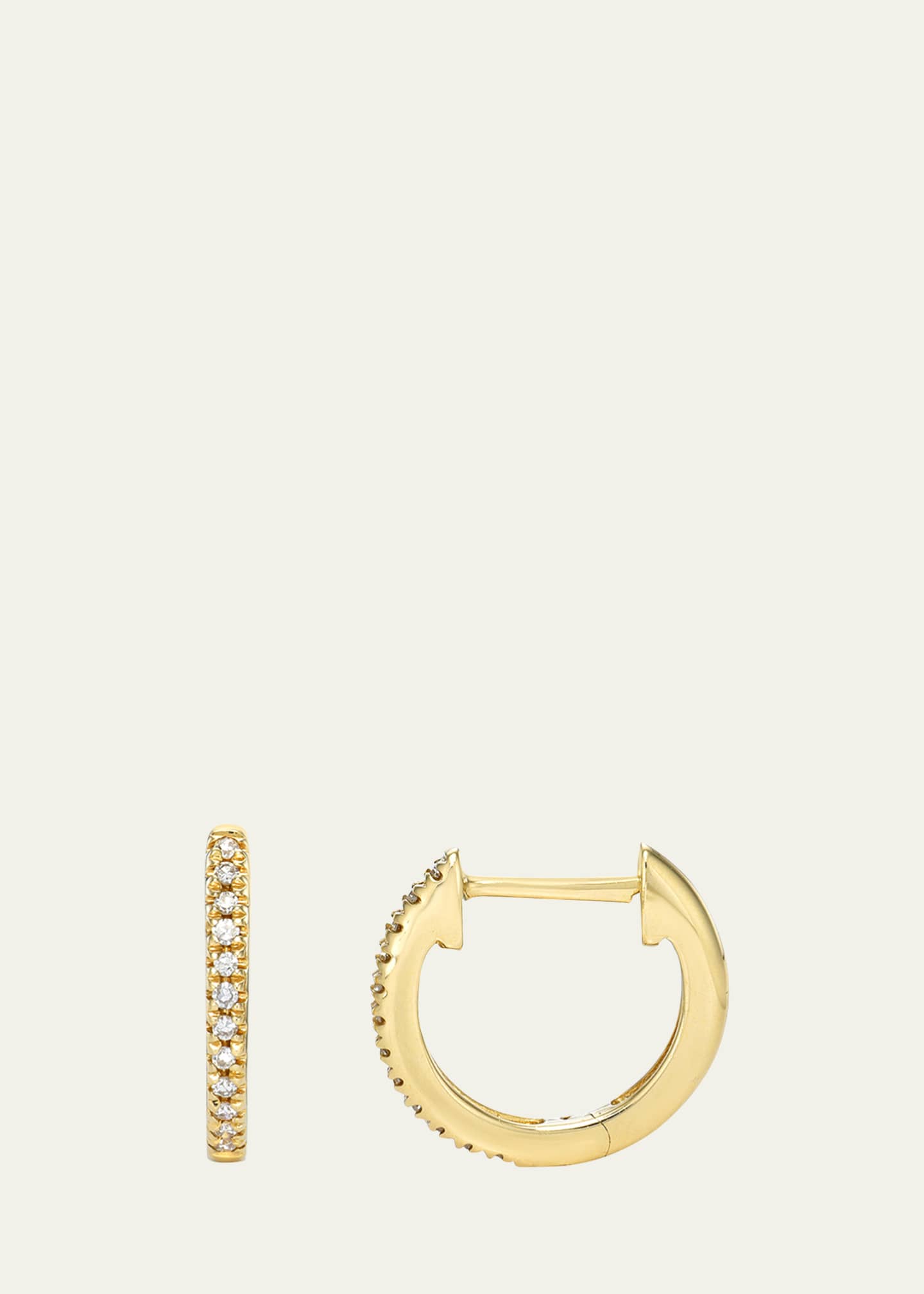 Zoe Lev Jewelry 14k Gold 0.10ct Diamond Huggie Earrings - Bergdorf Goodman