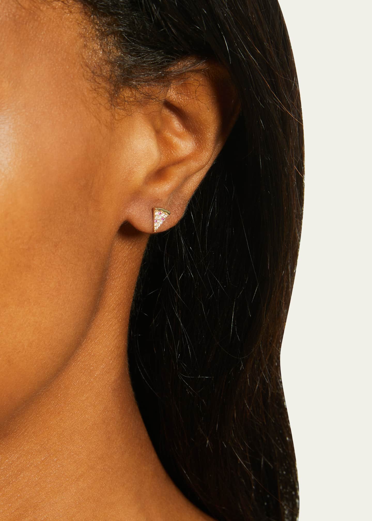 Sydney Evan 14k Diamond & Ruby Pizza Slice Earring, Single