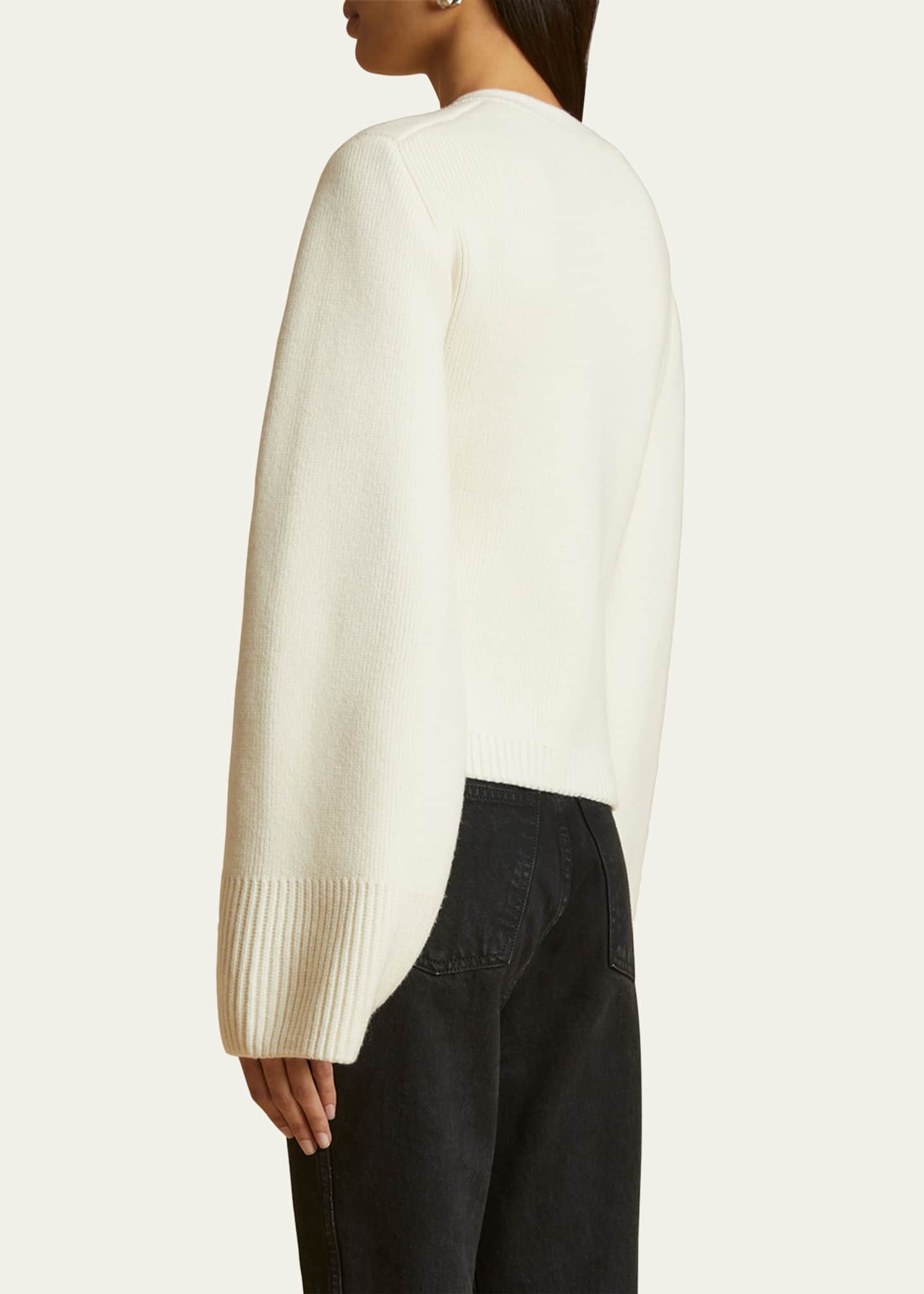 Khaite Scarlet Cashmere Cropped Cardigan Image 3 of 5