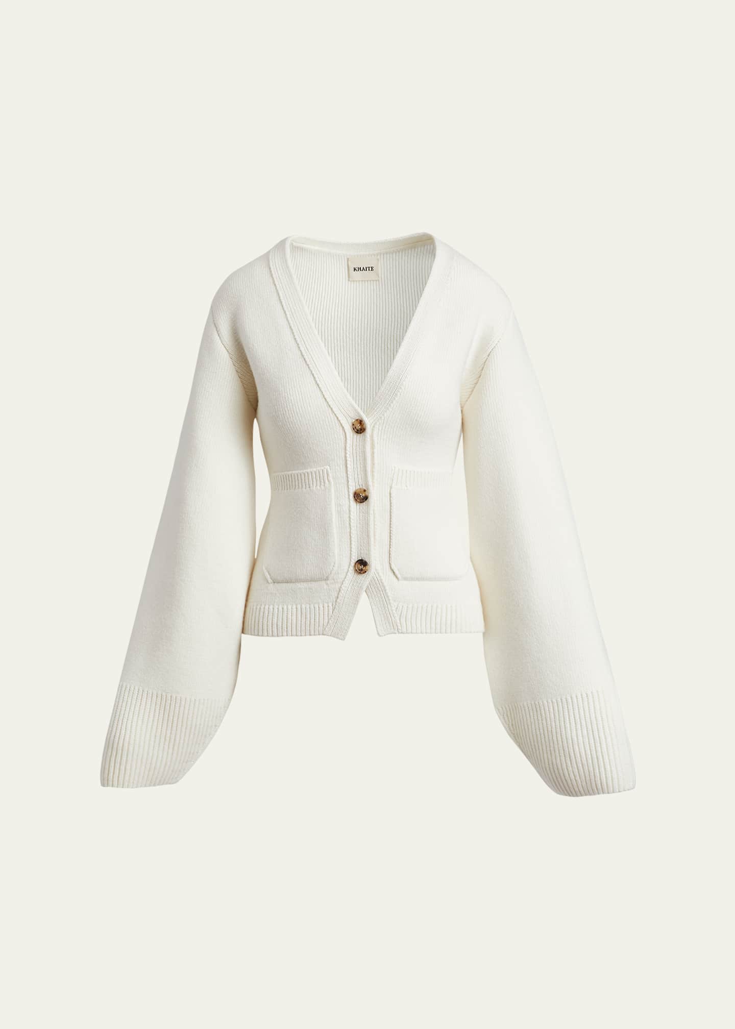 Khaite Scarlet Cashmere Cropped Cardigan Image 1 of 5