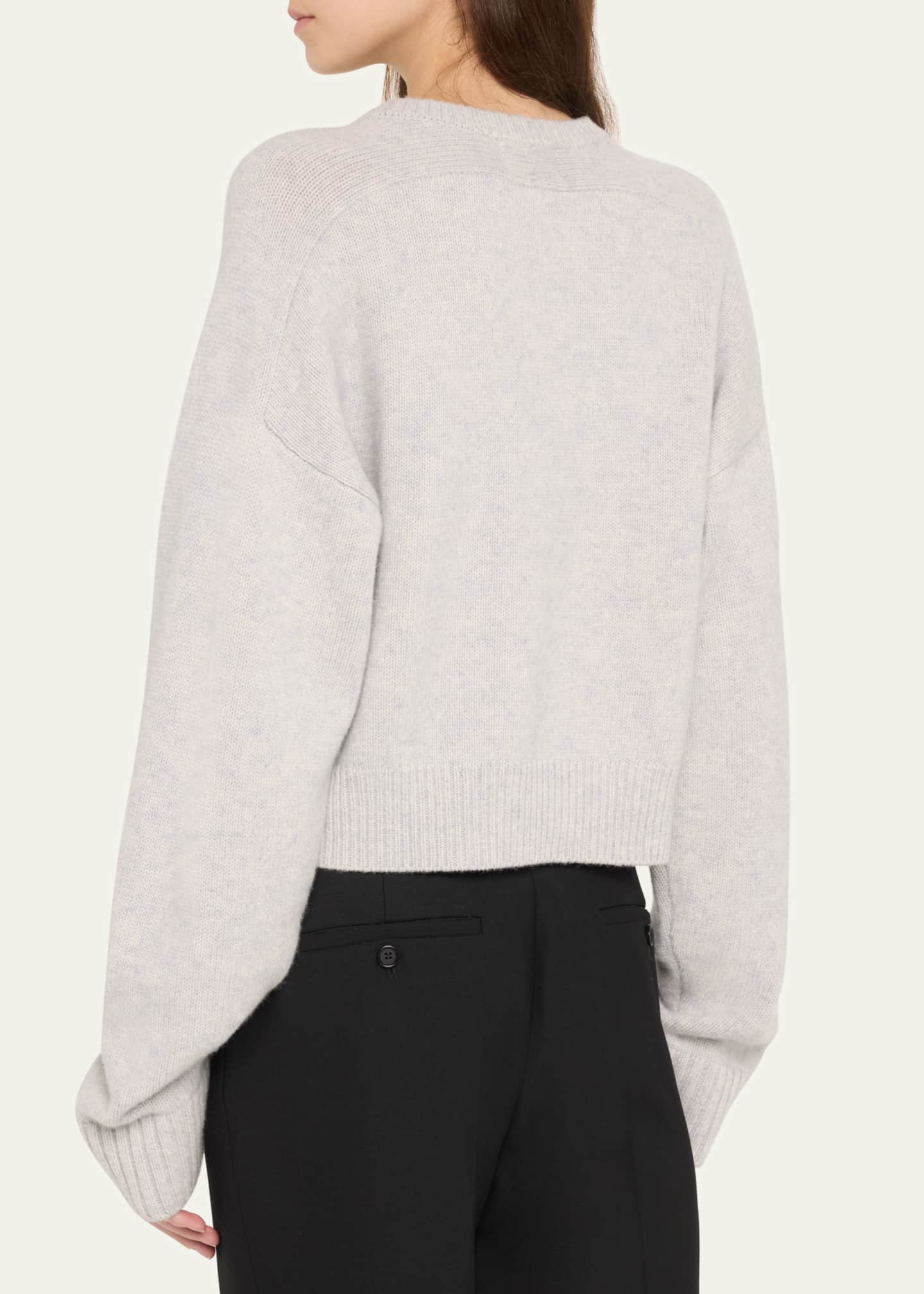 Loulou Studio Bruzzi Wool-Cashmere Raglan-Sleeve Crop Sweater Image 3 of 5