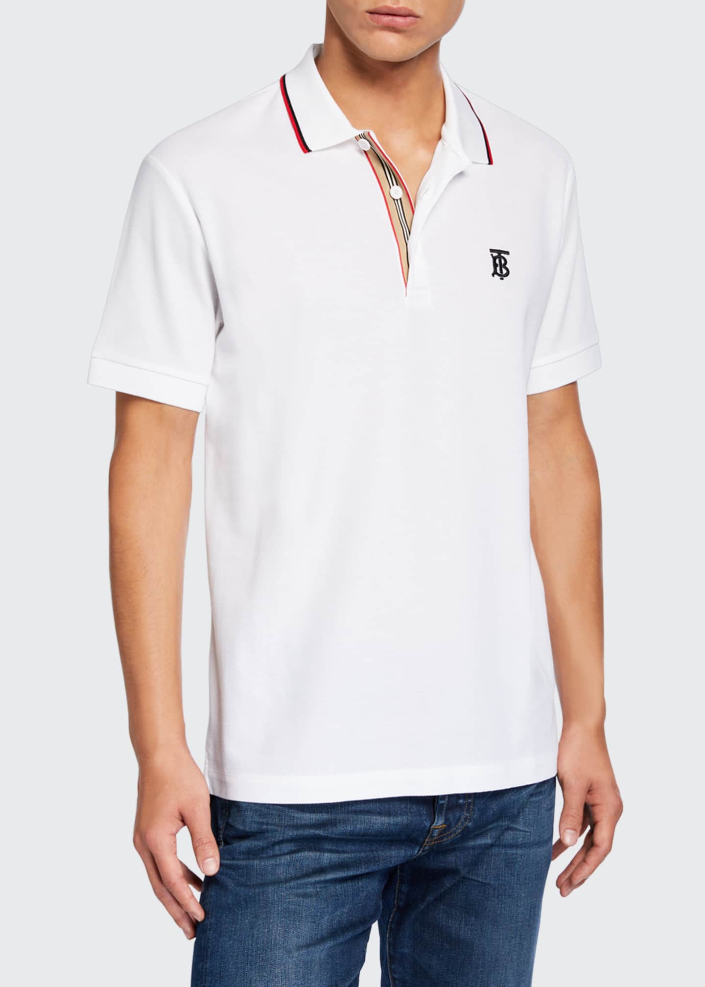 Burberry Walton Cotton Polo Shirt White