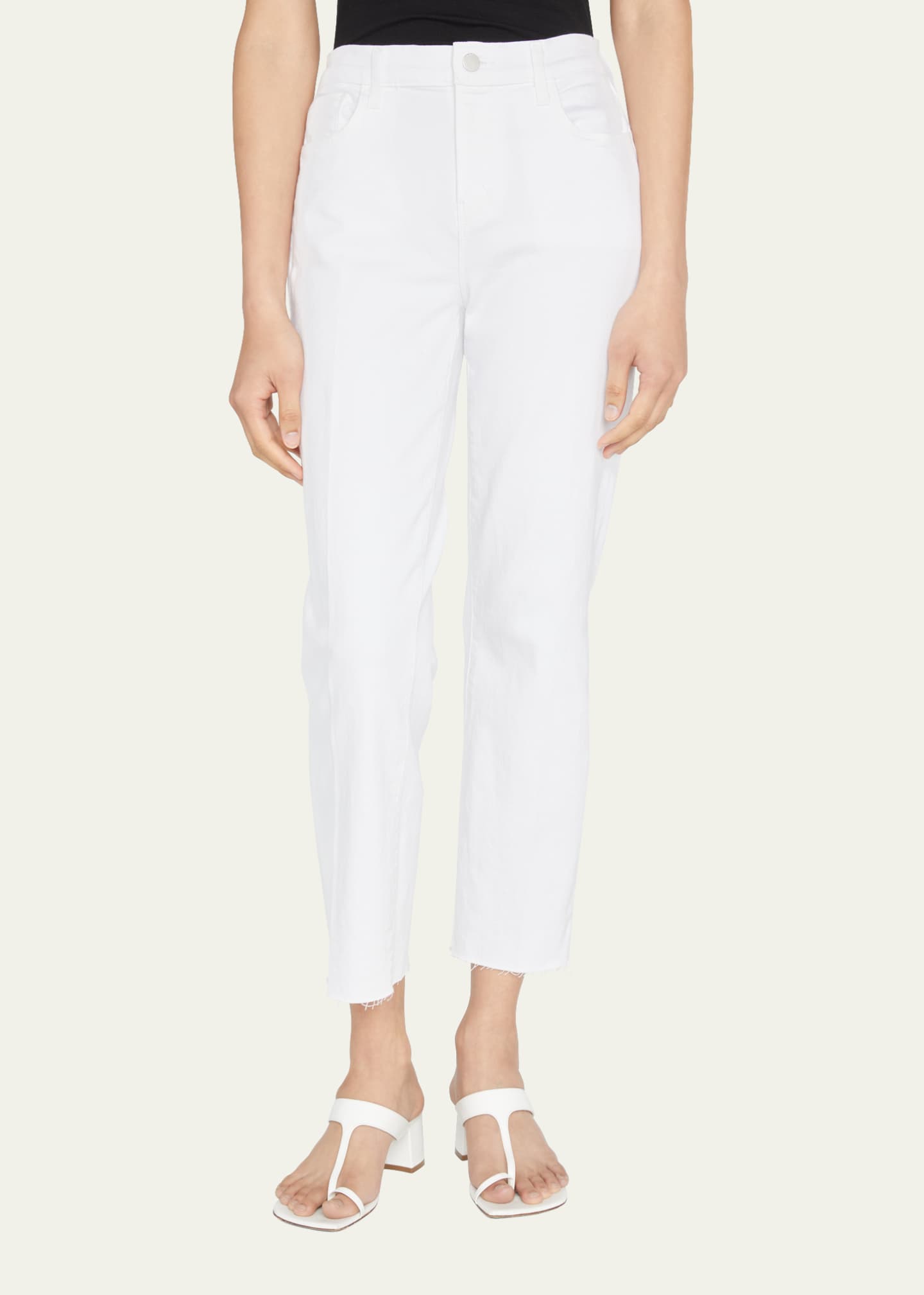 L'Agence Sada Slim Straight-Leg Cropped Jeans Image 4 of 5
