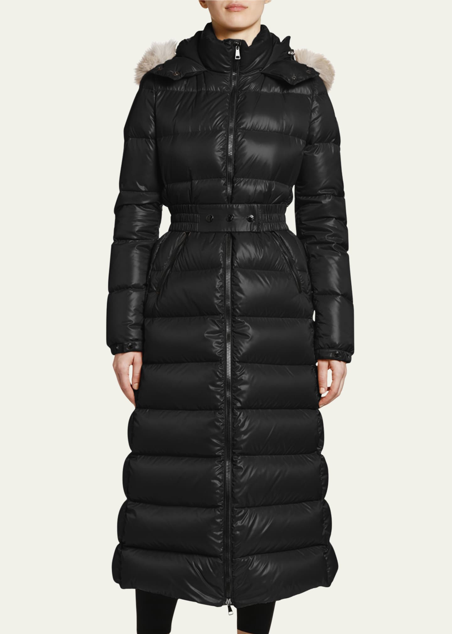 Moncler Hudson Long Puffer Coat With Fur Hood Bergdorf Goodman 