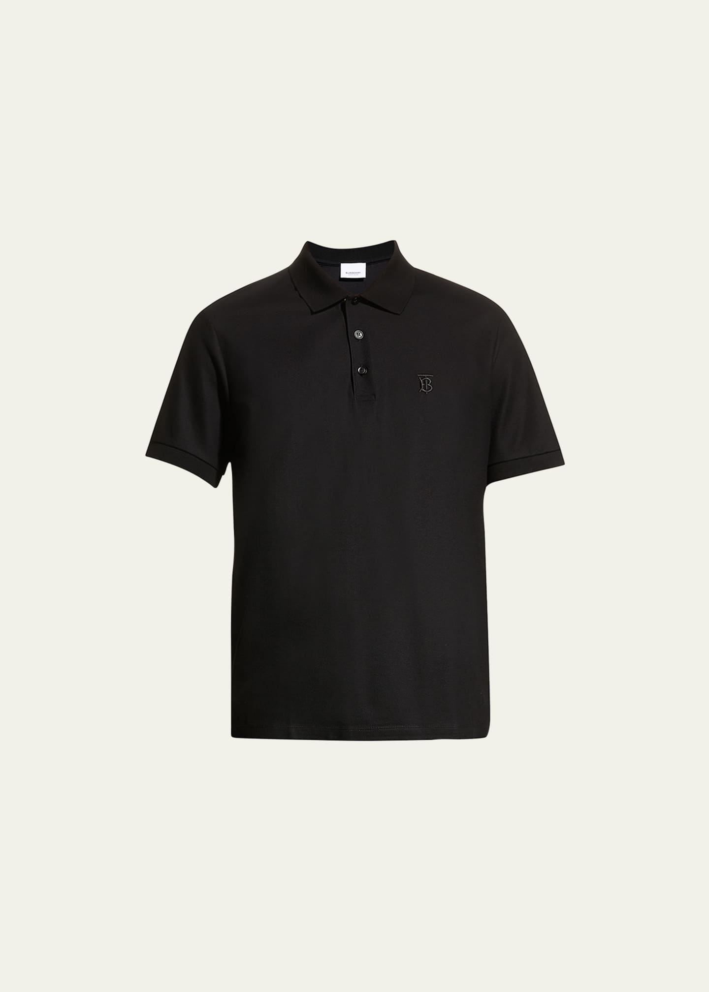 Burberry Men's Eddie Pique Polo Shirt, Black - Bergdorf Goodman