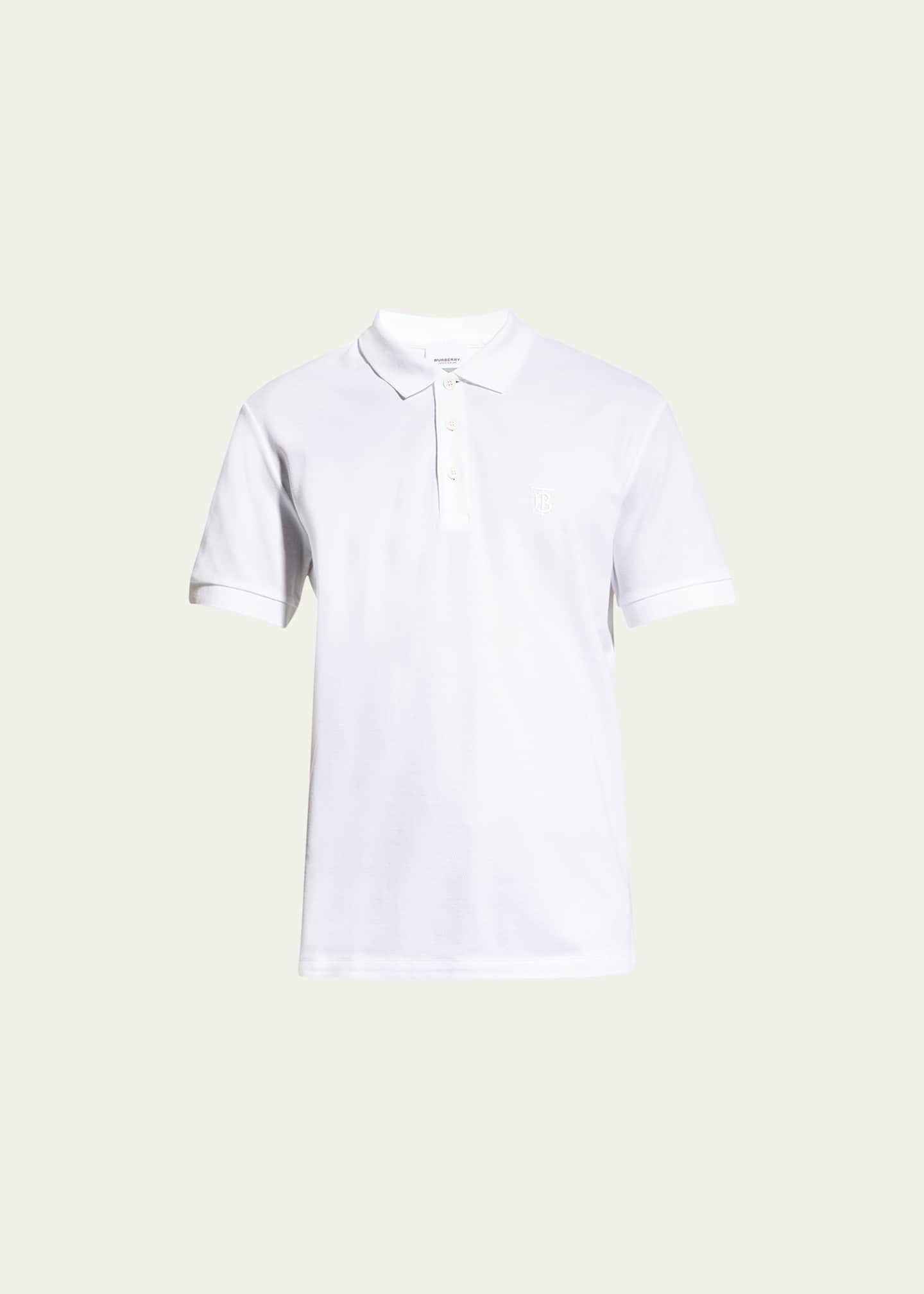 Ejecutante principal Sucio Burberry Men's Eddie Pique Polo Shirt, White - Bergdorf Goodman