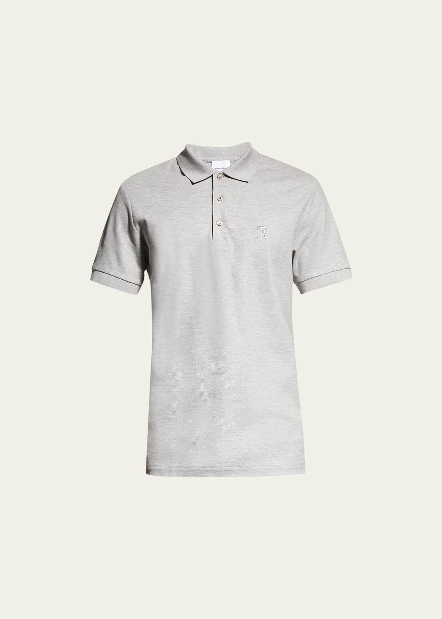 Burberry Men's Eddie Pique Polo Shirt, Gray - Bergdorf Goodman