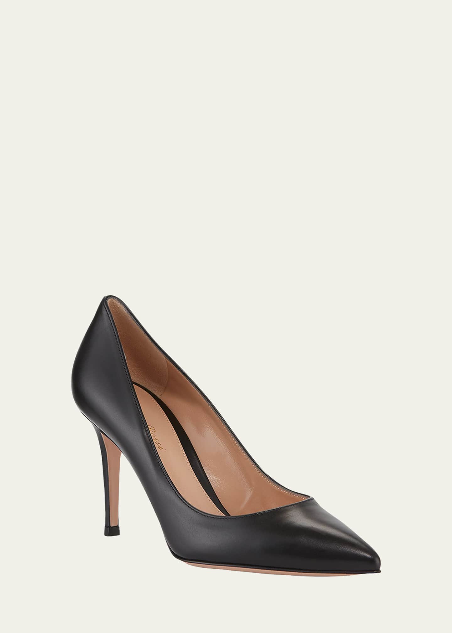 Gianvito Rossi Gianvito 85 Vitello Leather Point-Toe Pumps Image 2 of 4