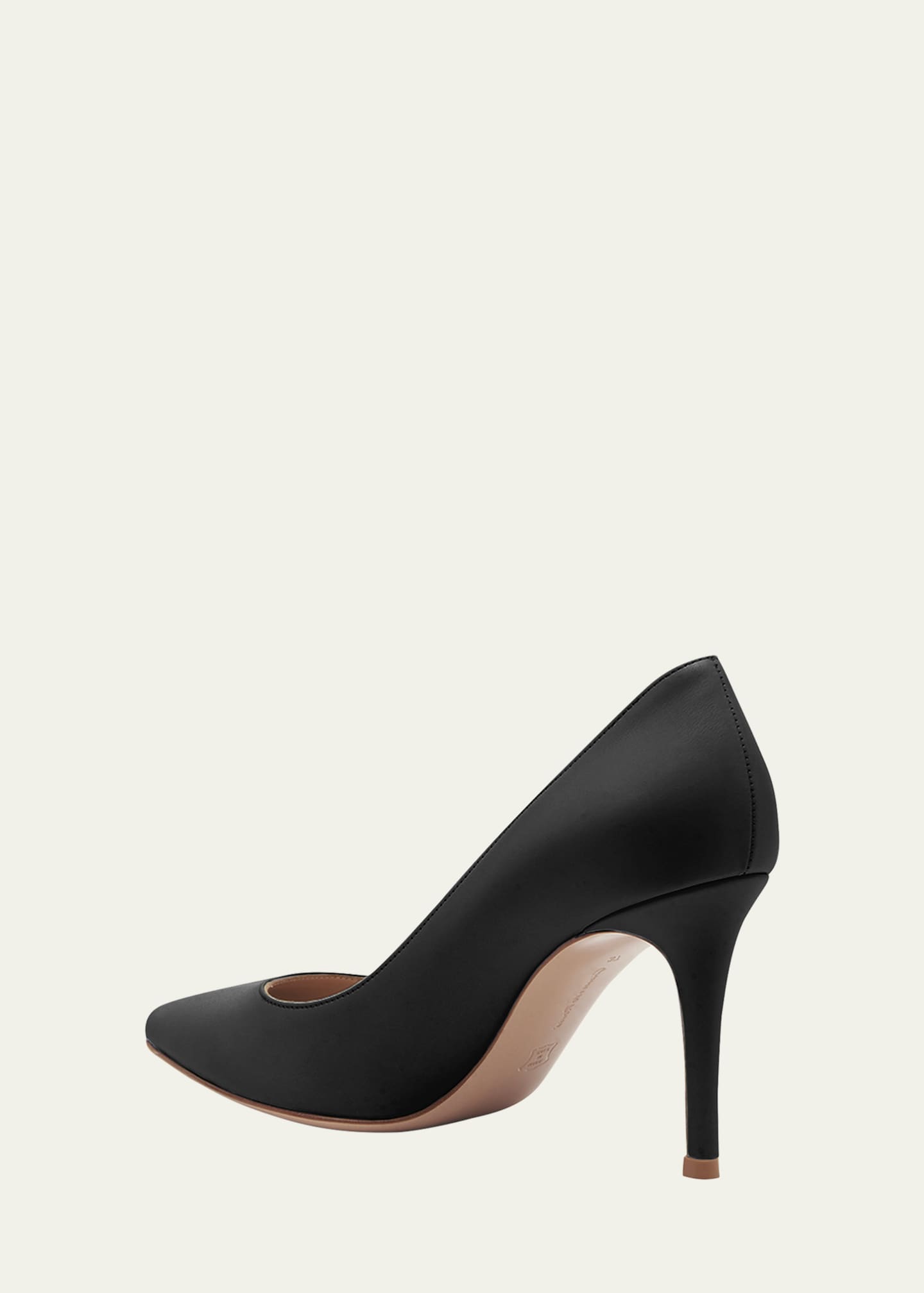 Gianvito Rossi Gianvito 85 Vitello Leather Point-Toe Pumps Image 3 of 4