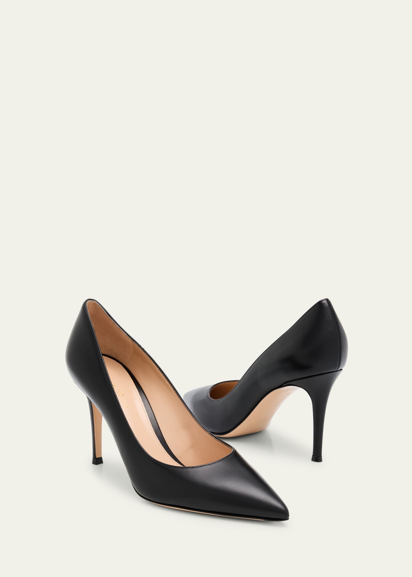 Gianvito Rossi Gianvito 85 Vitello Leather Point-Toe Pumps