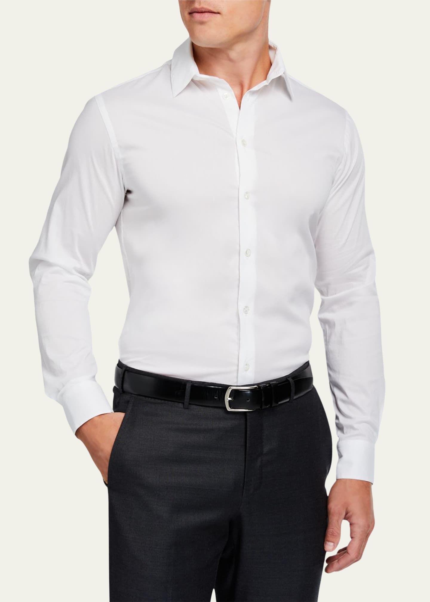 Giorgio Armani Men s Basic Sport Shirt White Bergdorf Goodman