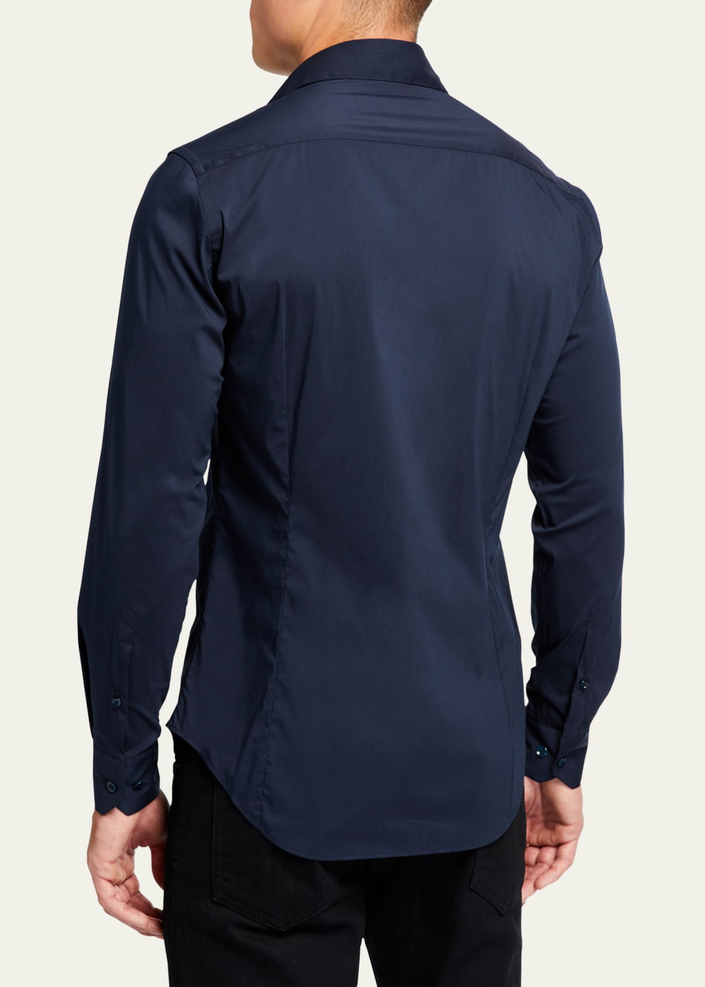 Giorgio Armani Men s Basic Sport Shirt Navy Bergdorf Goodman