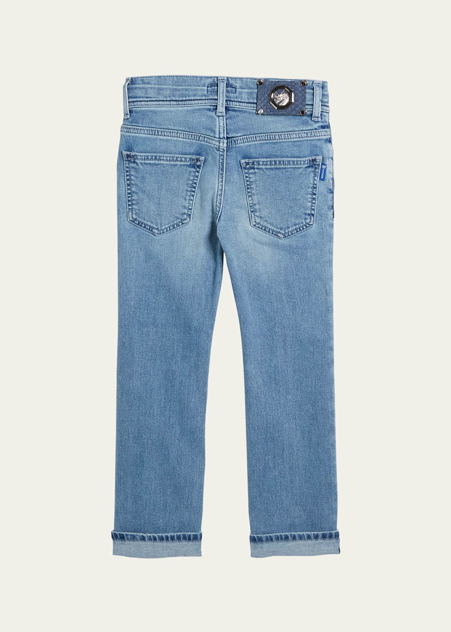 Stefano Ricci Kids' Denim Sport Trousers, Size 6-12 Image 2 of 2