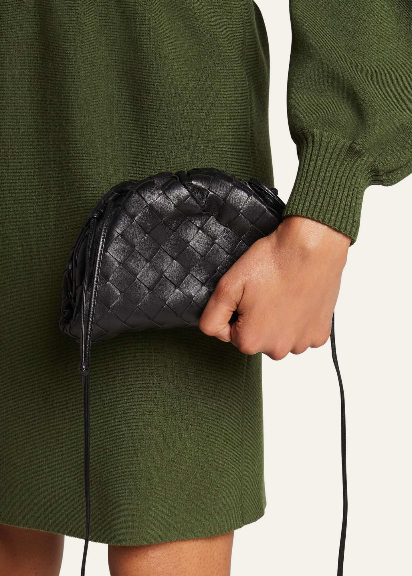 Bottega mini pouch black clearance