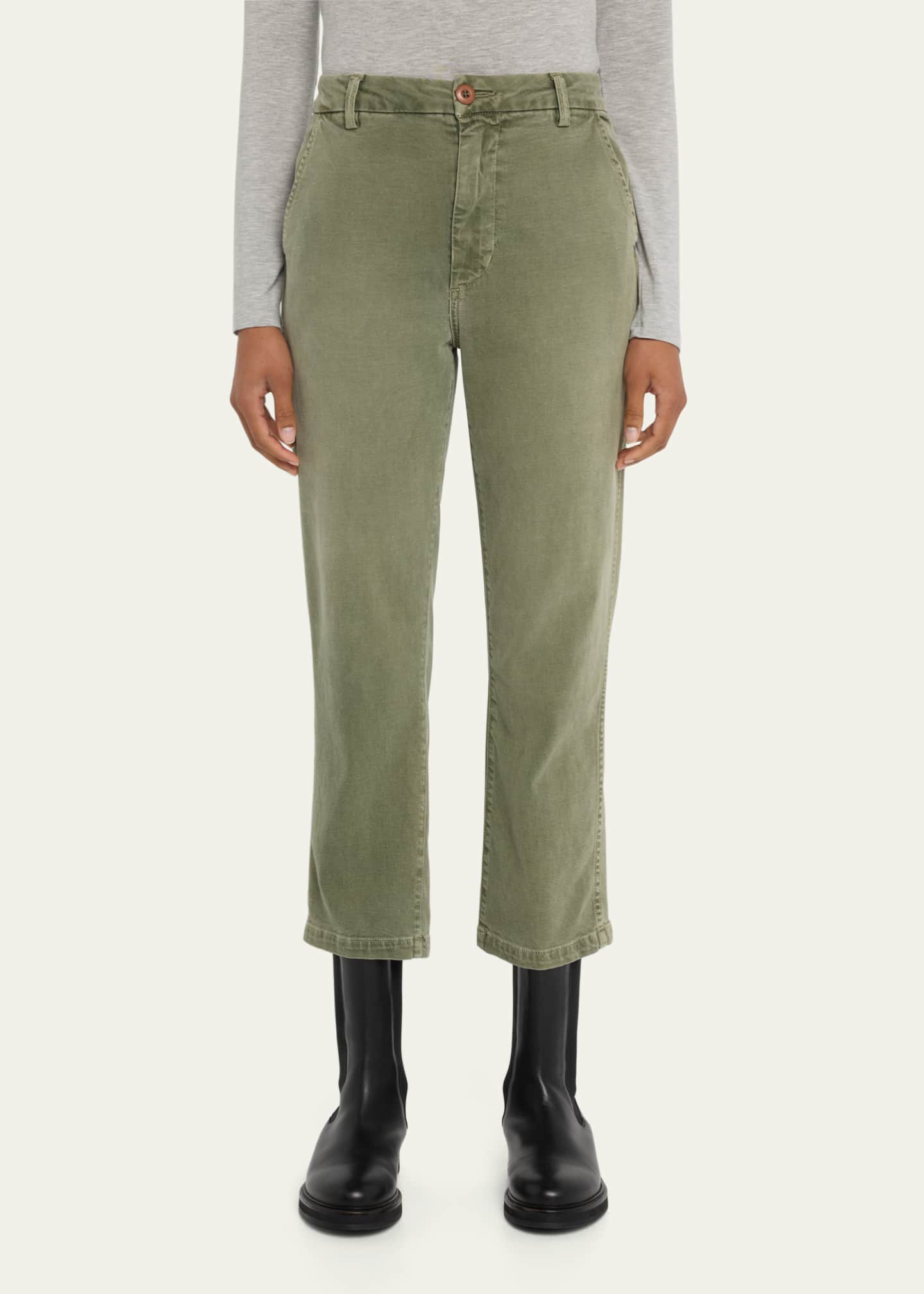 AMO Denim Easy Relaxed Straight-Leg Crop Trousers Image 4 of 5