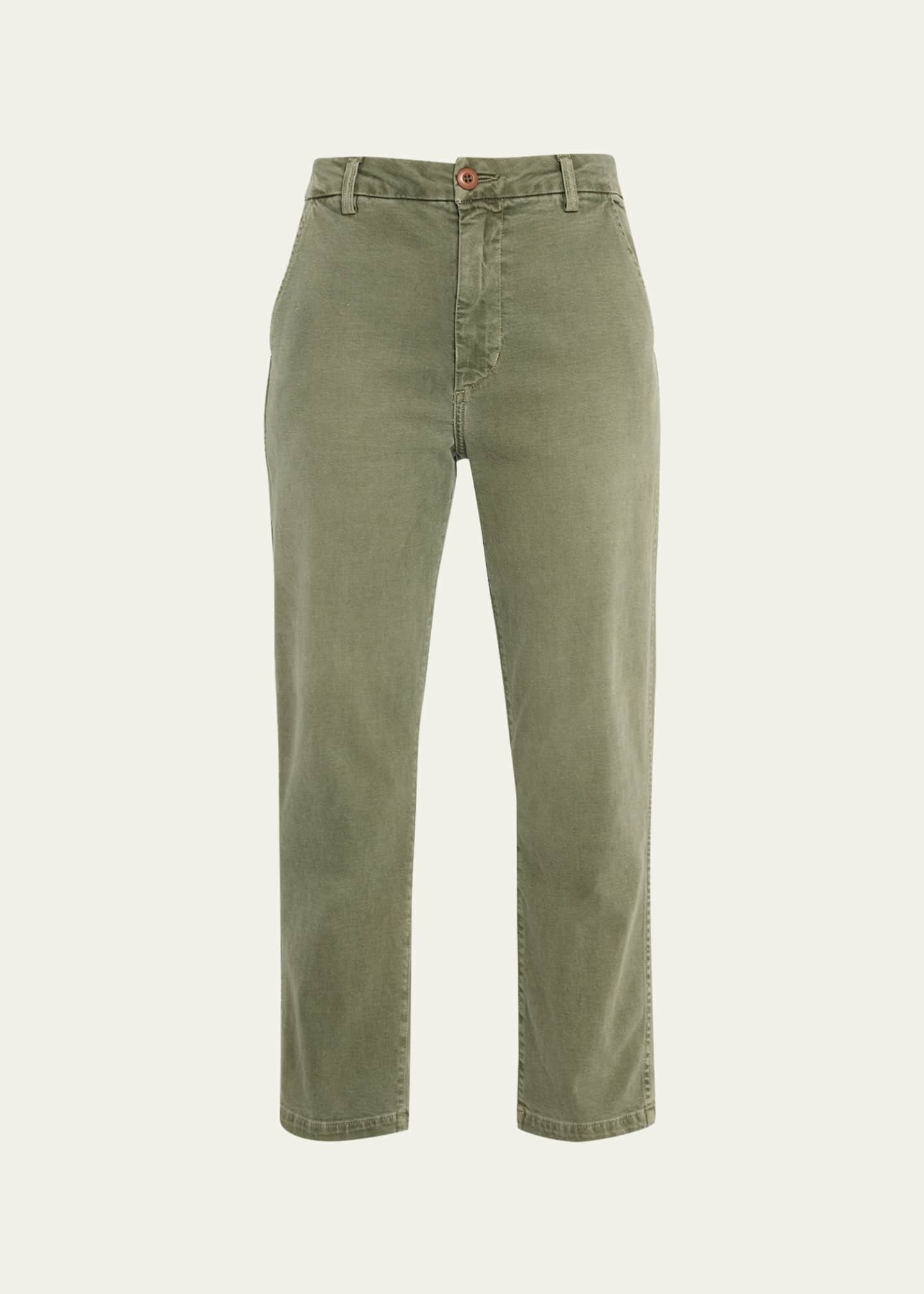 AMO Denim Easy Relaxed Straight-Leg Crop Trousers Image 1 of 5