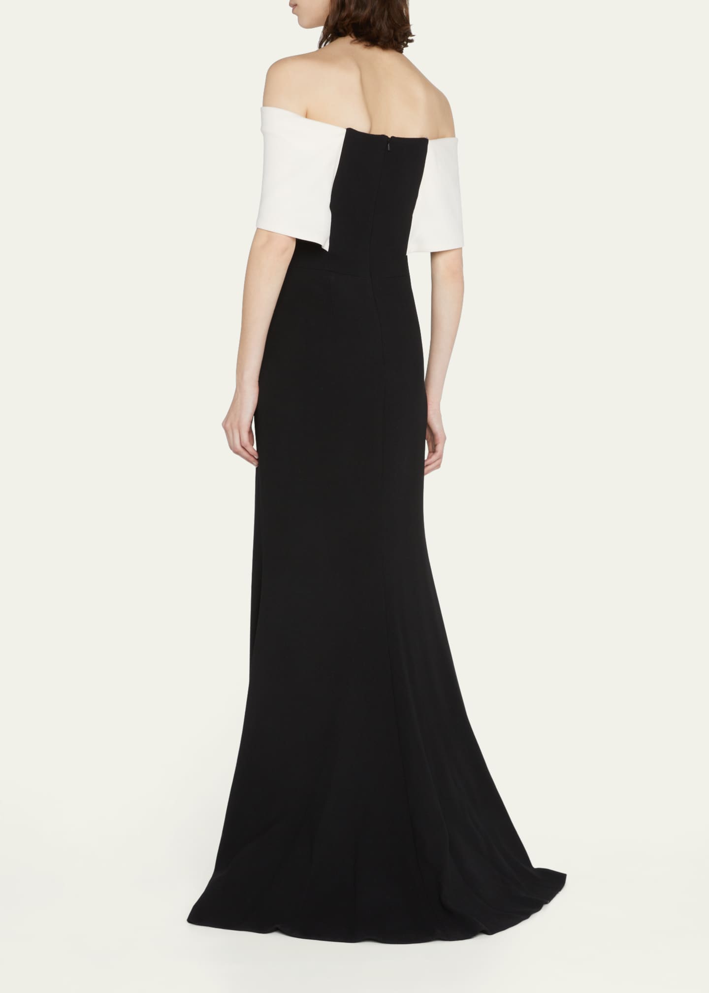 Lela Rose Off-the-Shoulder Two-Tone Gown - Bergdorf Goodman