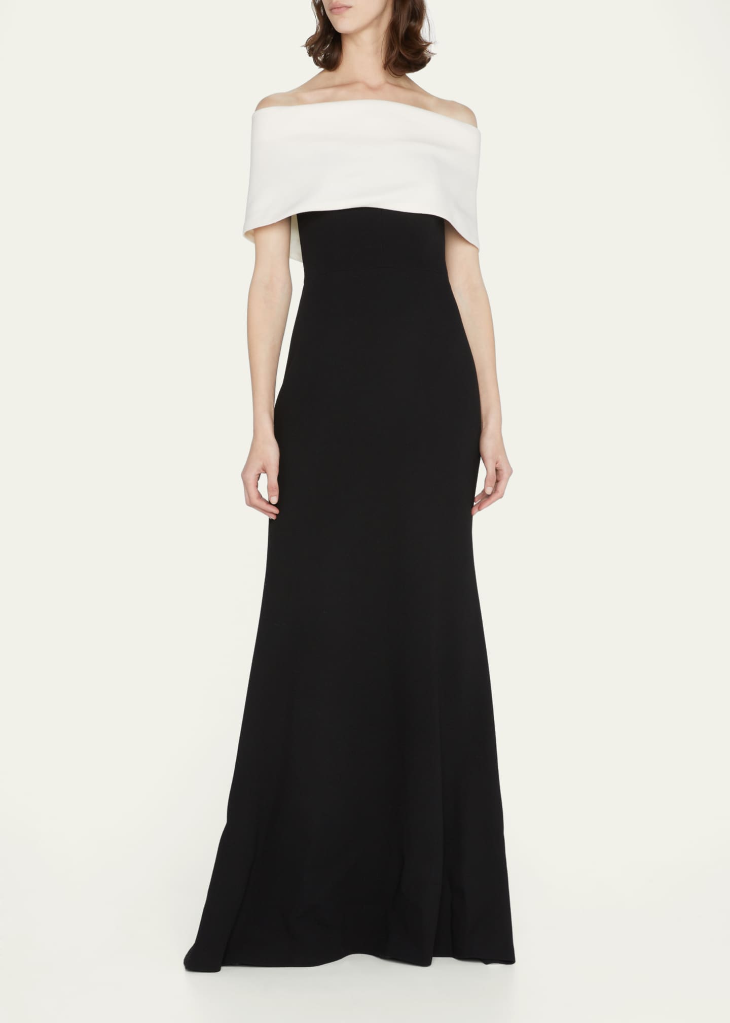 Lela Rose Off-the-Shoulder Two-Tone Gown Image 4 of 5