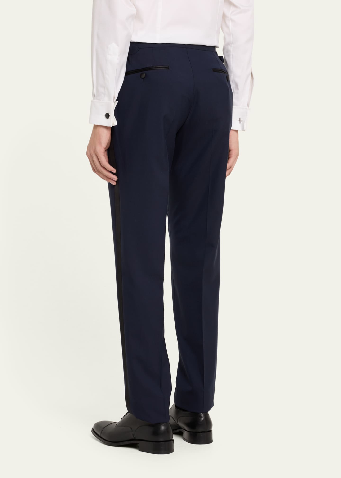 【関税・送料込み】TOM FORD PANTS NAVY BLUE COTTON PANTS Shelton cotton satin suit pants in blue - Tom Ford | Mytheresa