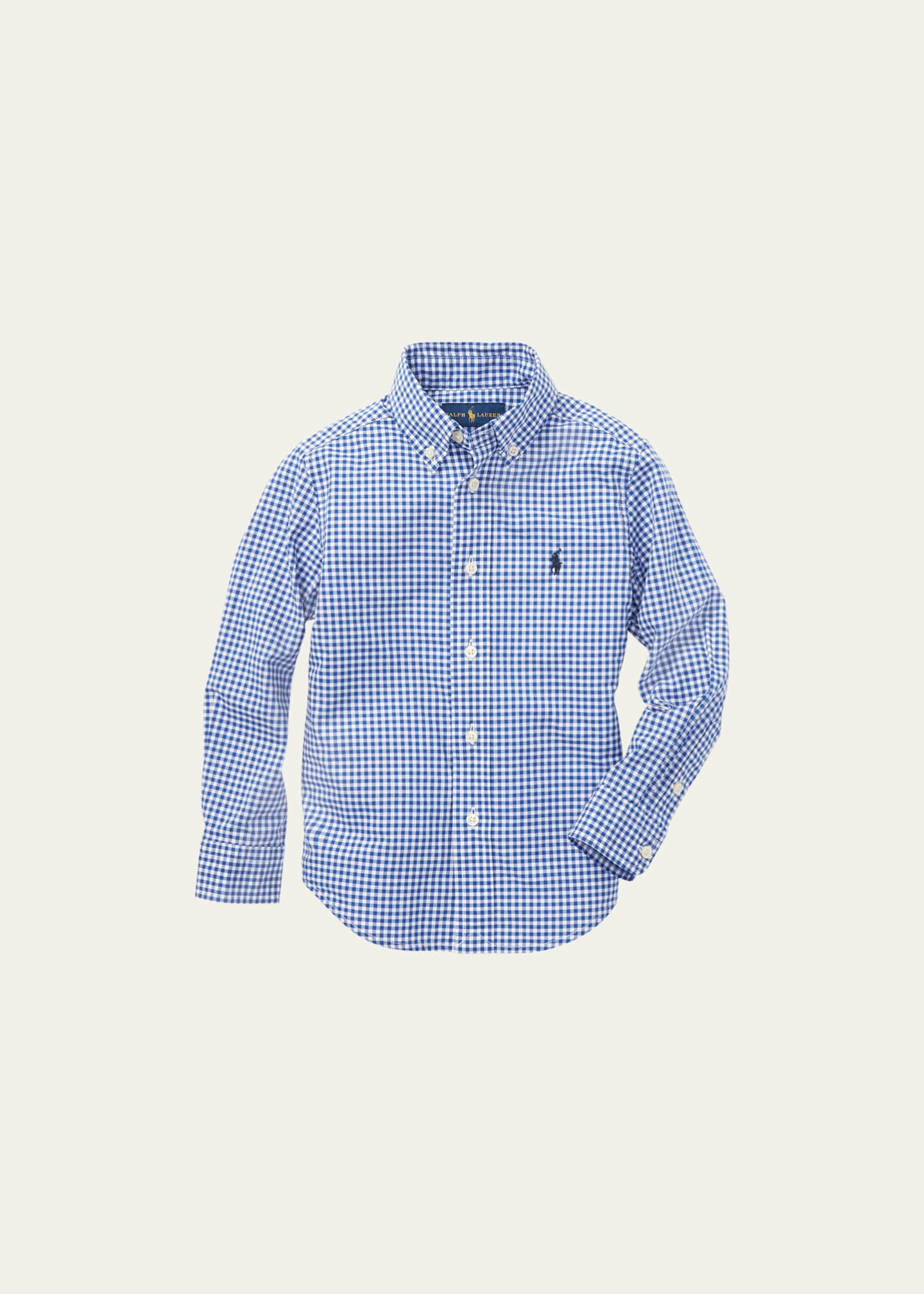 Ralph Lauren Childrenswear Poplin Woven Gingham Sport Shirt, Size 2-7
