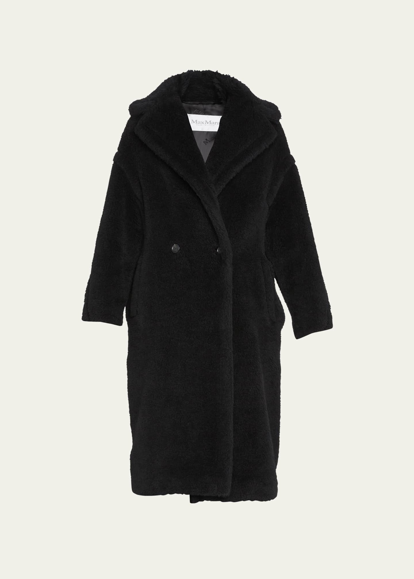 Max Mara Tedgirl Alpaca Blend Teddy Coat Black Long Coats