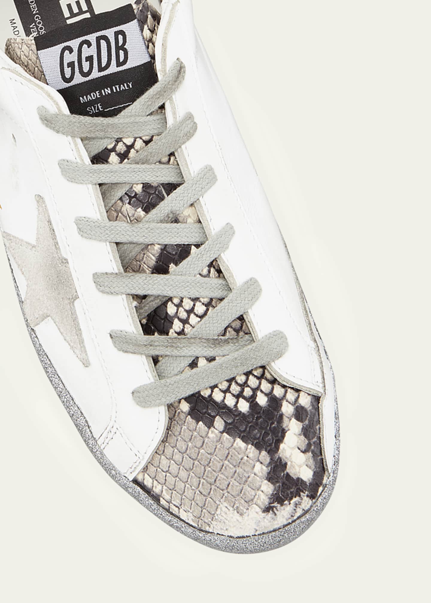 Golden Goose Superstar Snake-Print and Glitter Sneakers Image 2 of 2