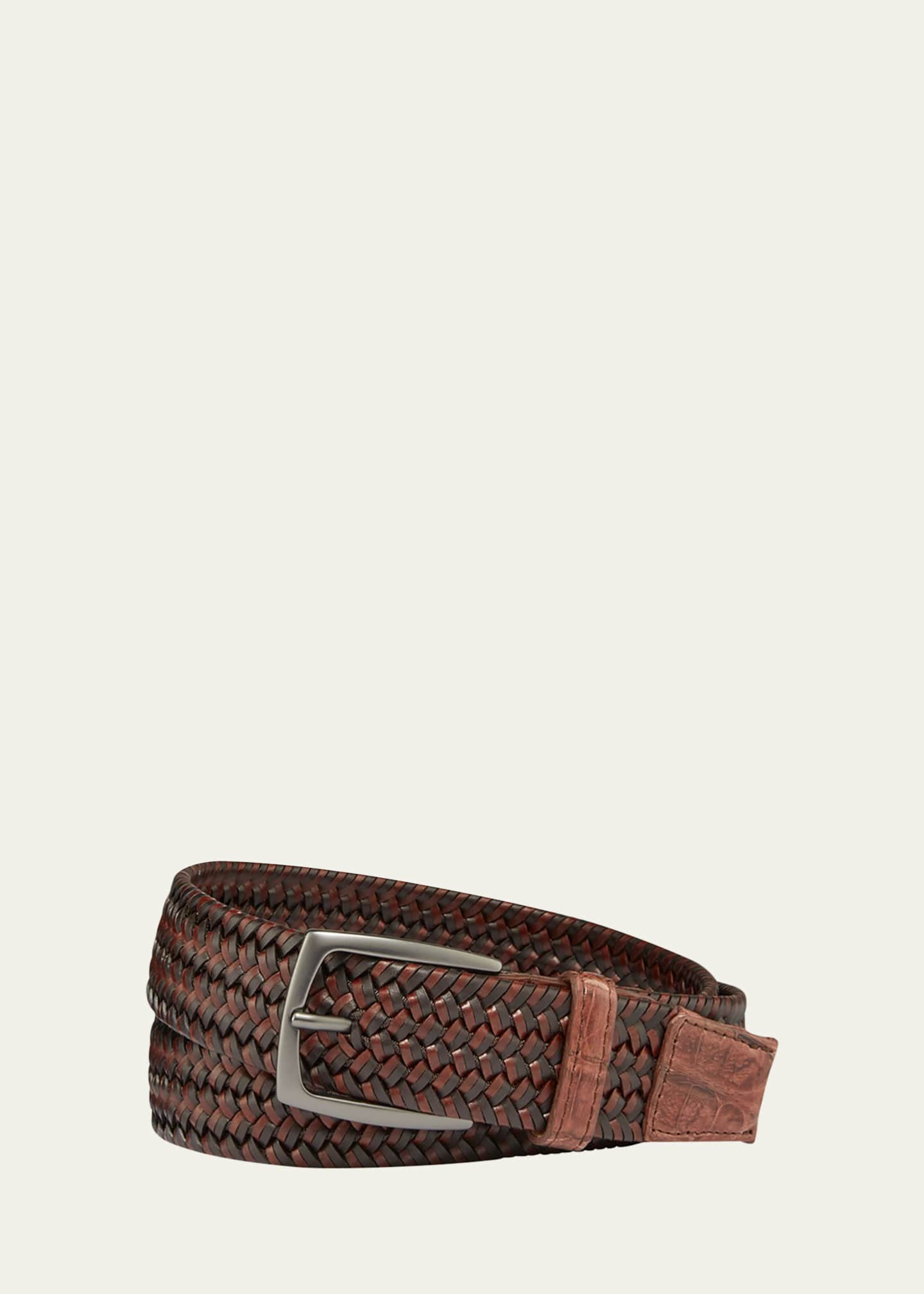 Braided Leather Stretch Belt