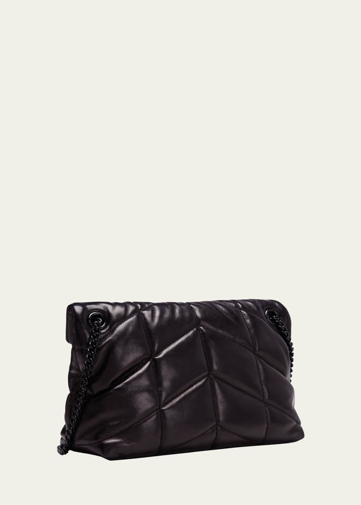 Lou Puffer Small YSL Shoulder Bag in Quilted Leather