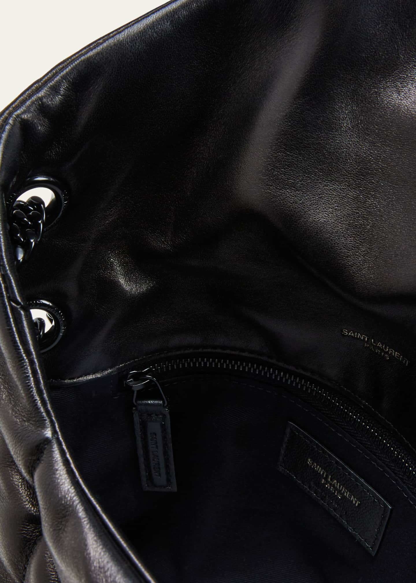 Lou Puffer Small YSL Shoulder Bag in Quilted Leather