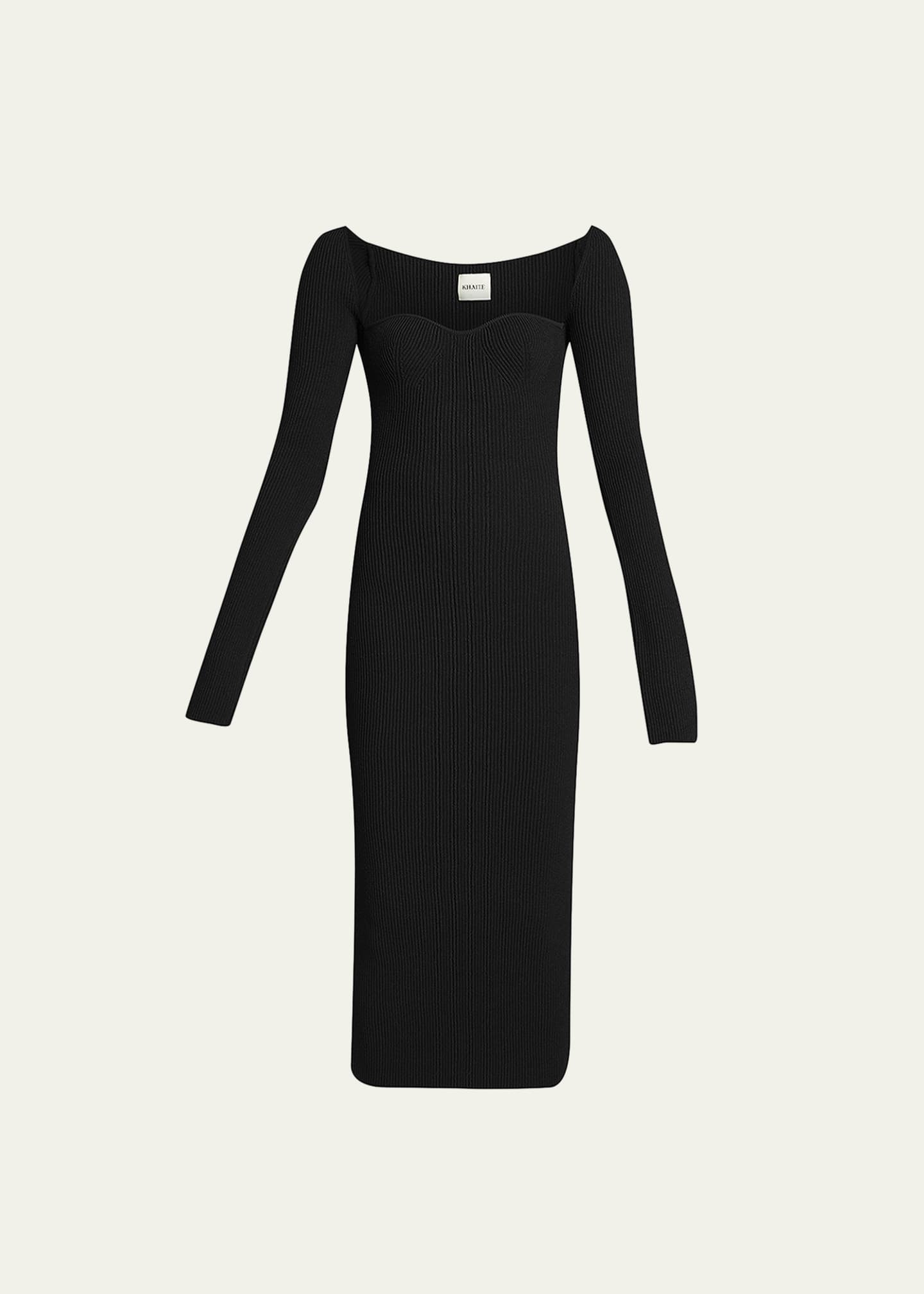 Khaite Beth Long-Sleeve Bustier Dress - Bergdorf Goodman