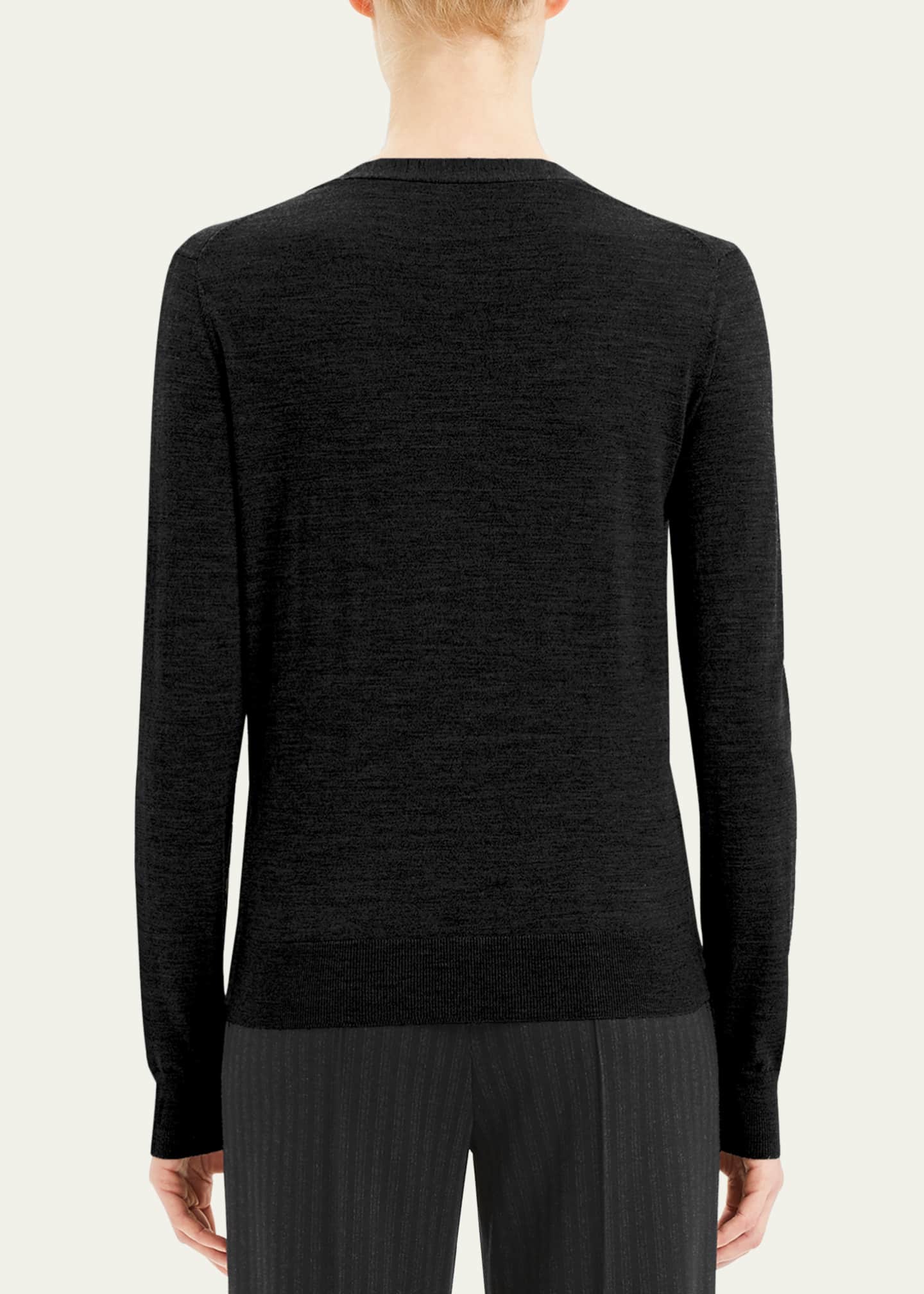 Theory V-Neck Button-Front Regal Wool Cardigan - Bergdorf