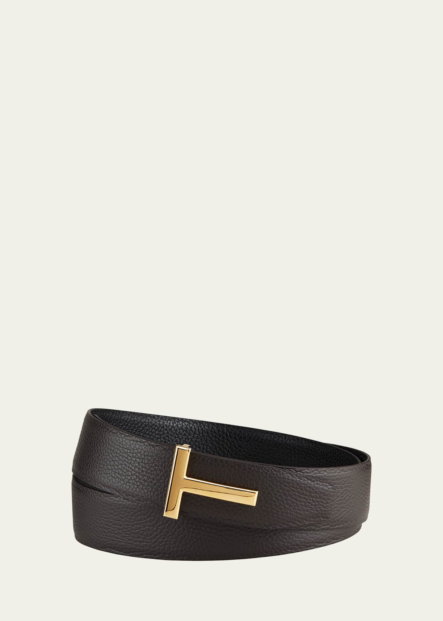 TOM FORD Men's Signature T Leather Belt - Bergdorf Goodman