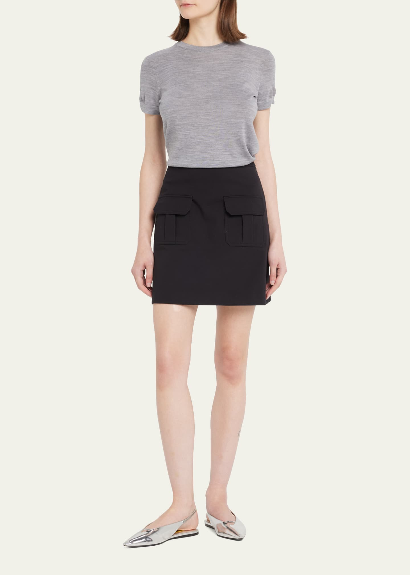 Theory Basic Regal Wool Short-Sleeve Tee Image 2 of 5