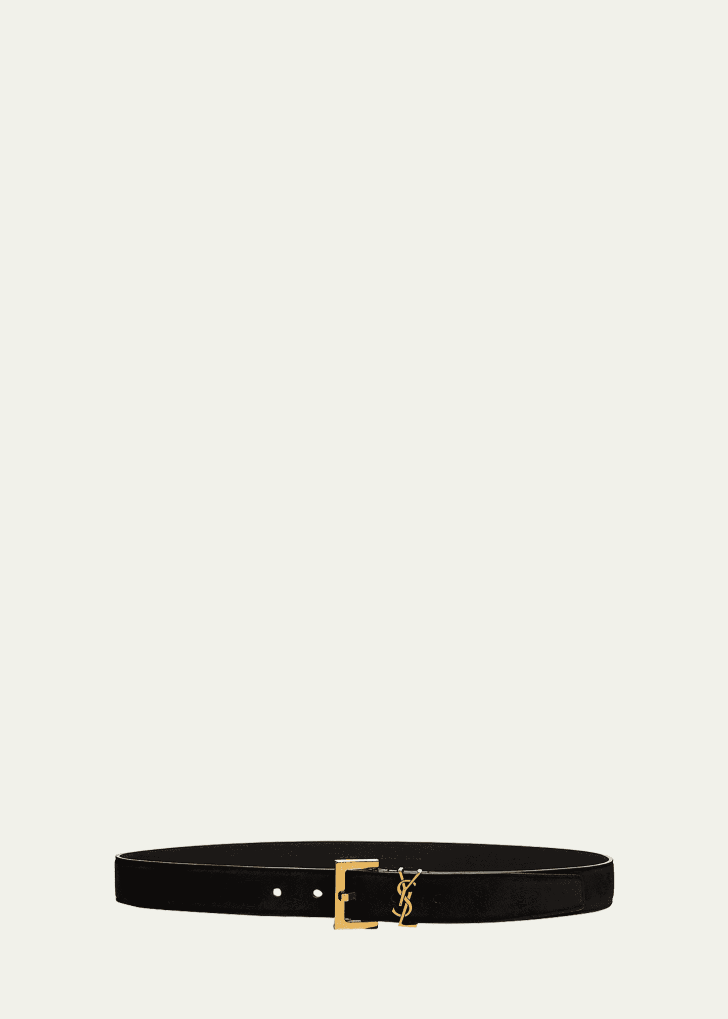 Saint Laurent Women's Monogram Suede Belt