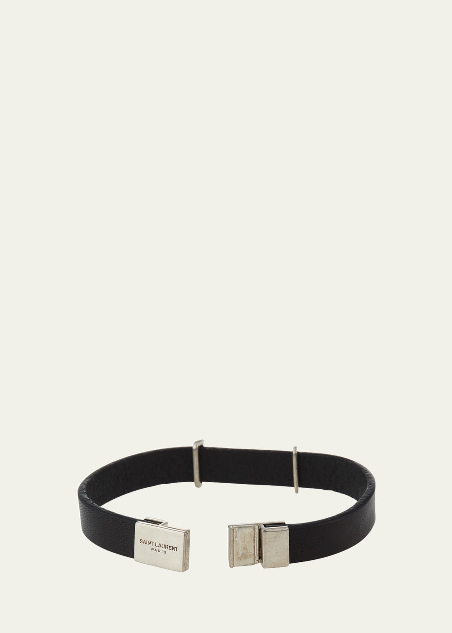 Monogram Leather Bracelet in White - Saint Laurent