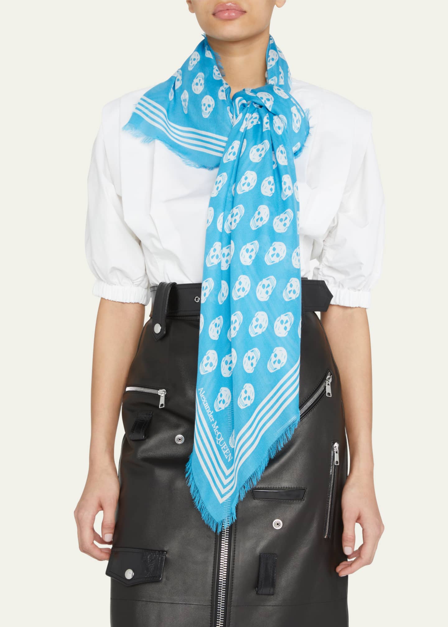 skull motif scarf, Alexander McQueen