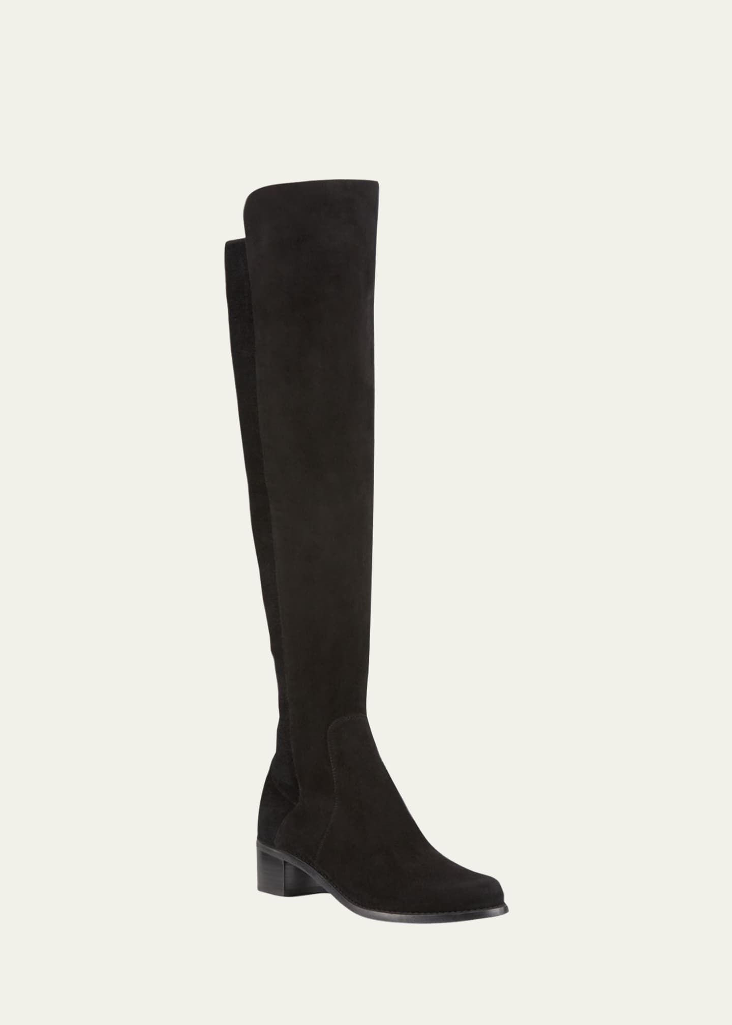 Stuart Weitzman Reserve Stretch-Suede Knee Boots Image 2 of 3
