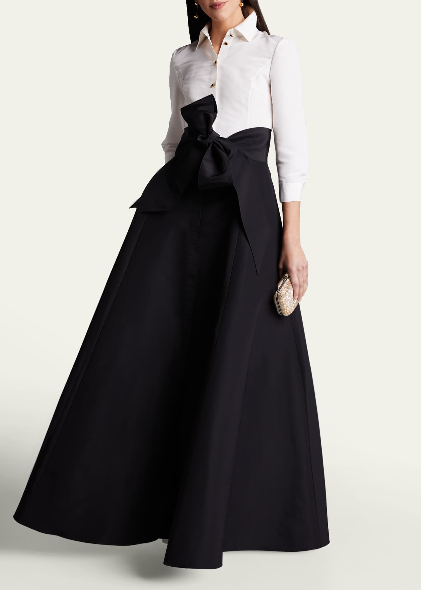 Carolina Herrera Icon Two-Tone Trench Gown Image 2 of 4