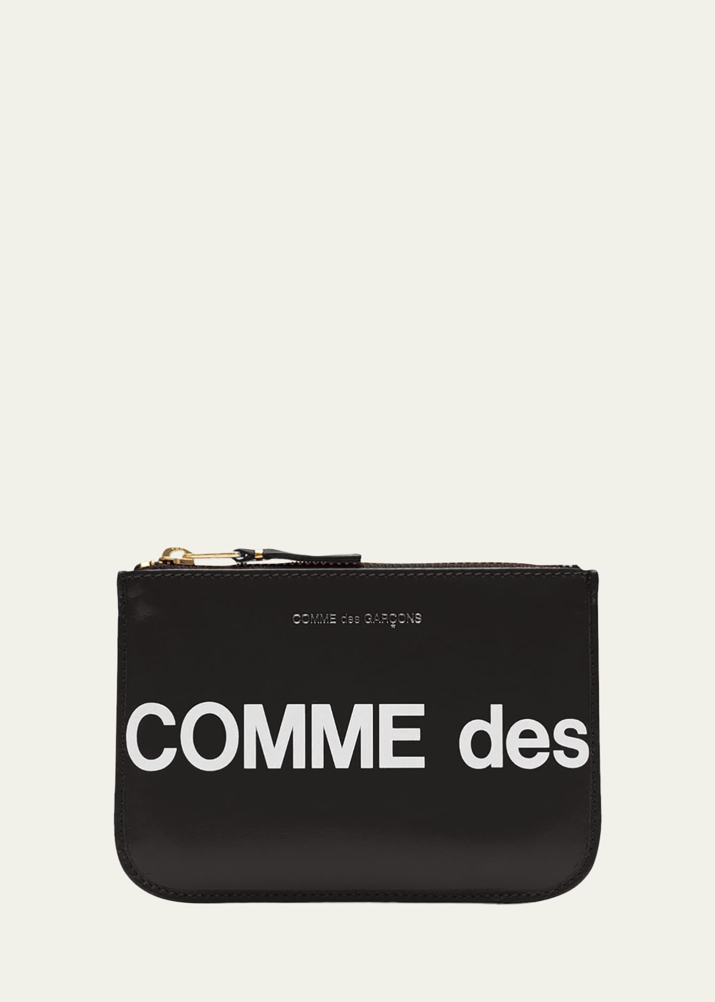Comme des Garcons Men s Huge Logo Leather Zip Wallet