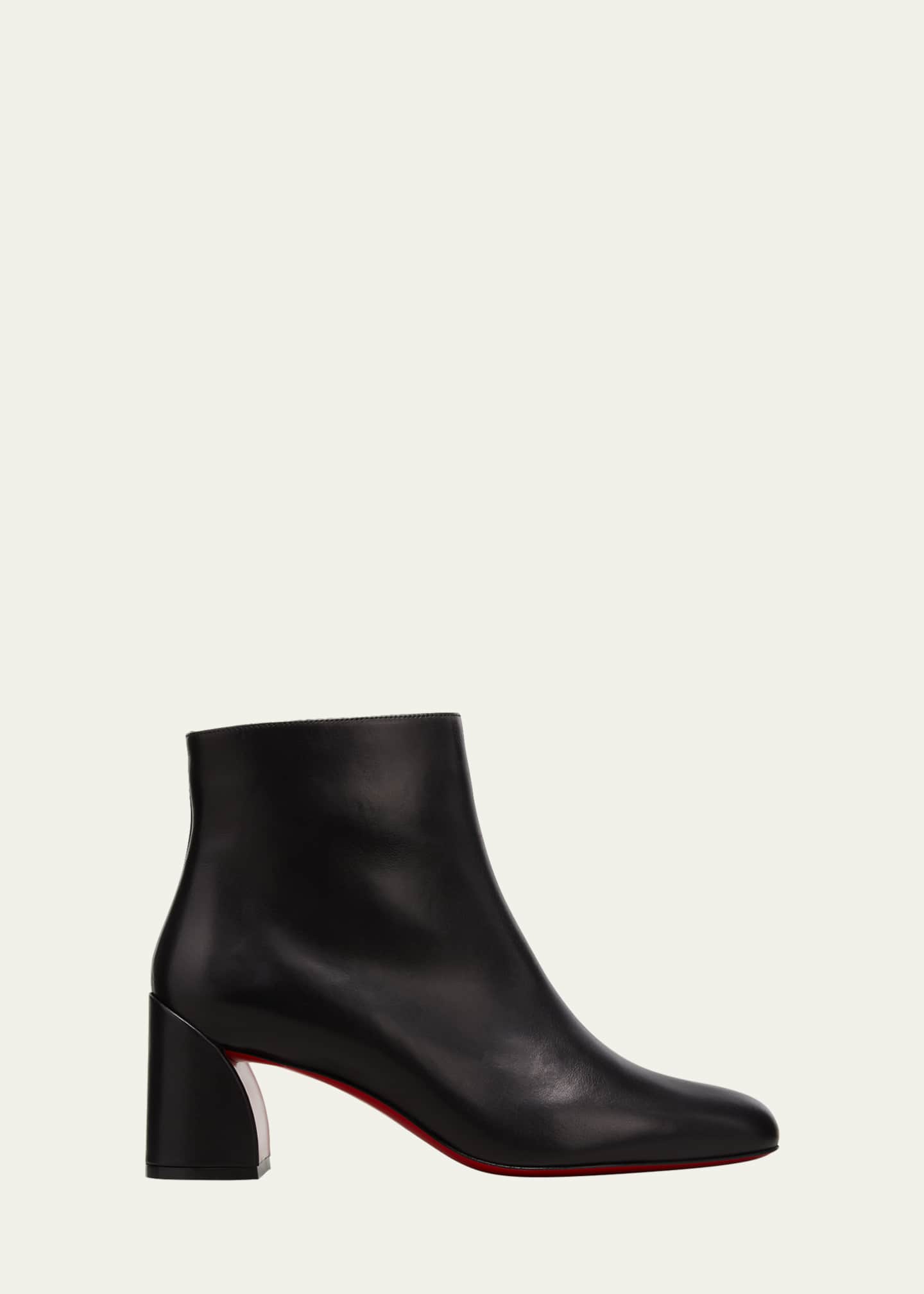 Christian Louboutin Turela Leather Side-Zip Red Sole Booties - Bergdorf ...